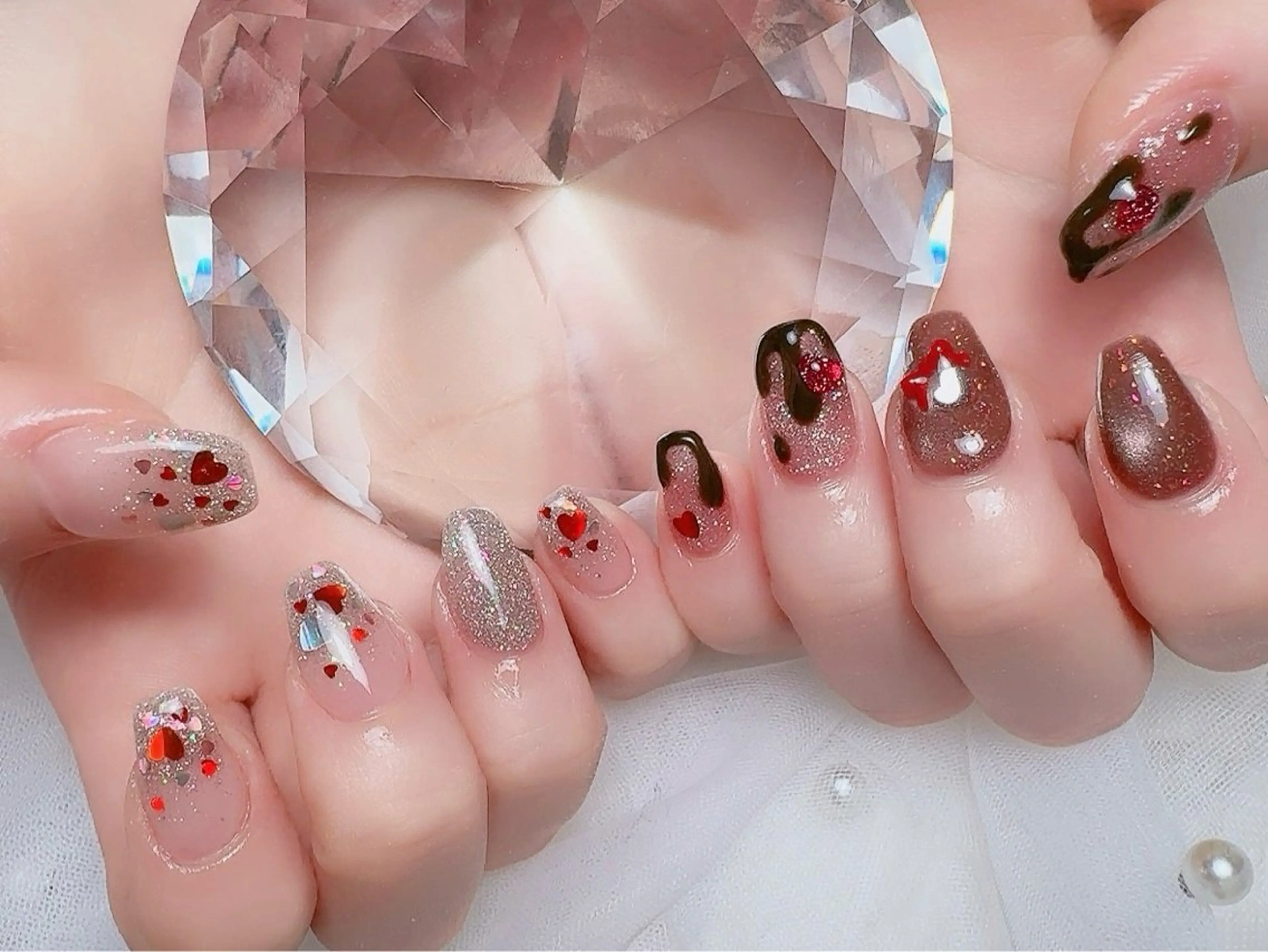 ネイル アートネイル フラッシュネイル フットネイル グラデーション ラメ(グリッター) ハンドネイル BABY  BREATH所属・y natsumiのネイルデザイン