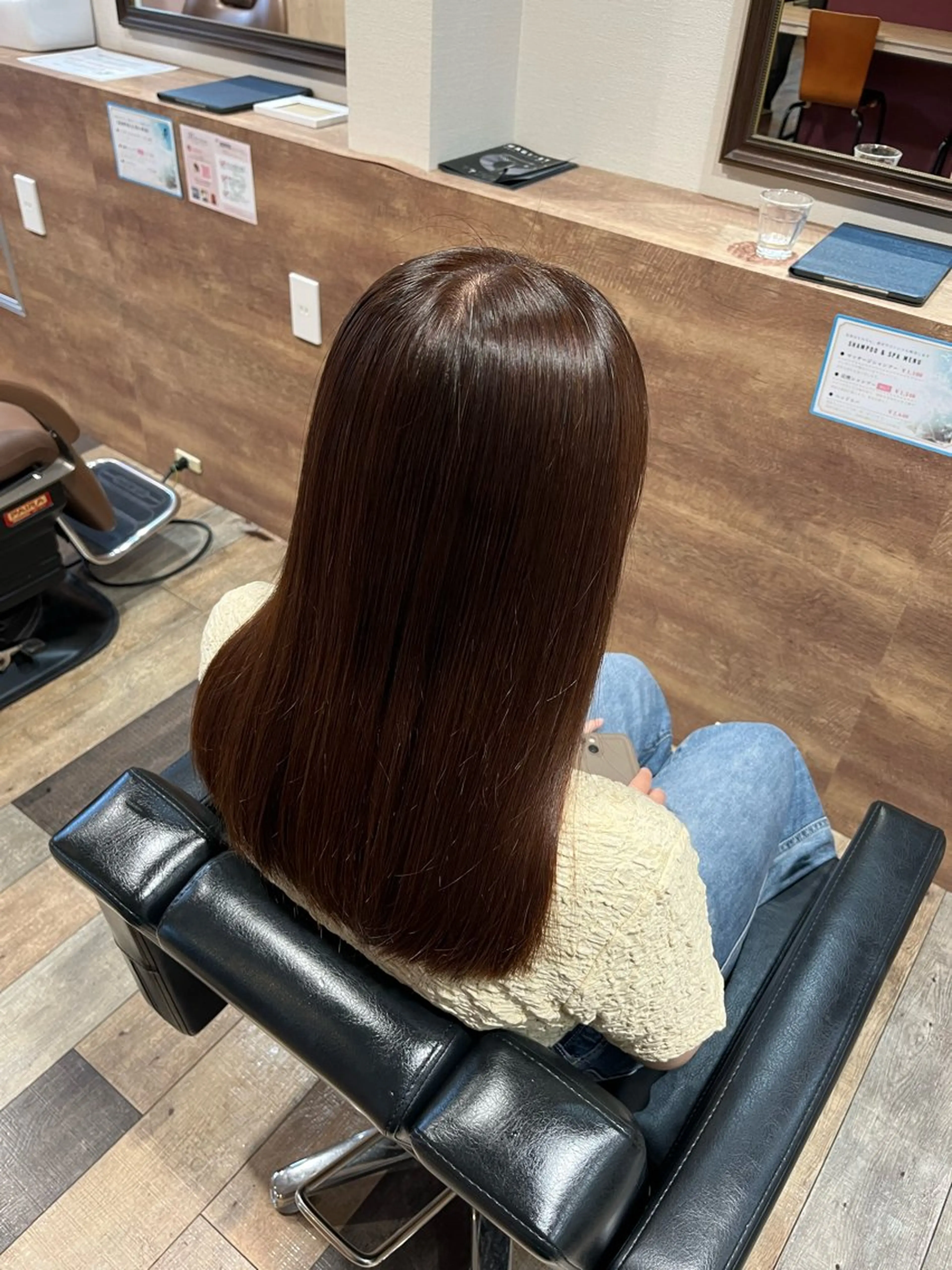 ロング カラー トリートメント 顔まわり/オフィス カラー/青栁優🔆のヘアスタイル