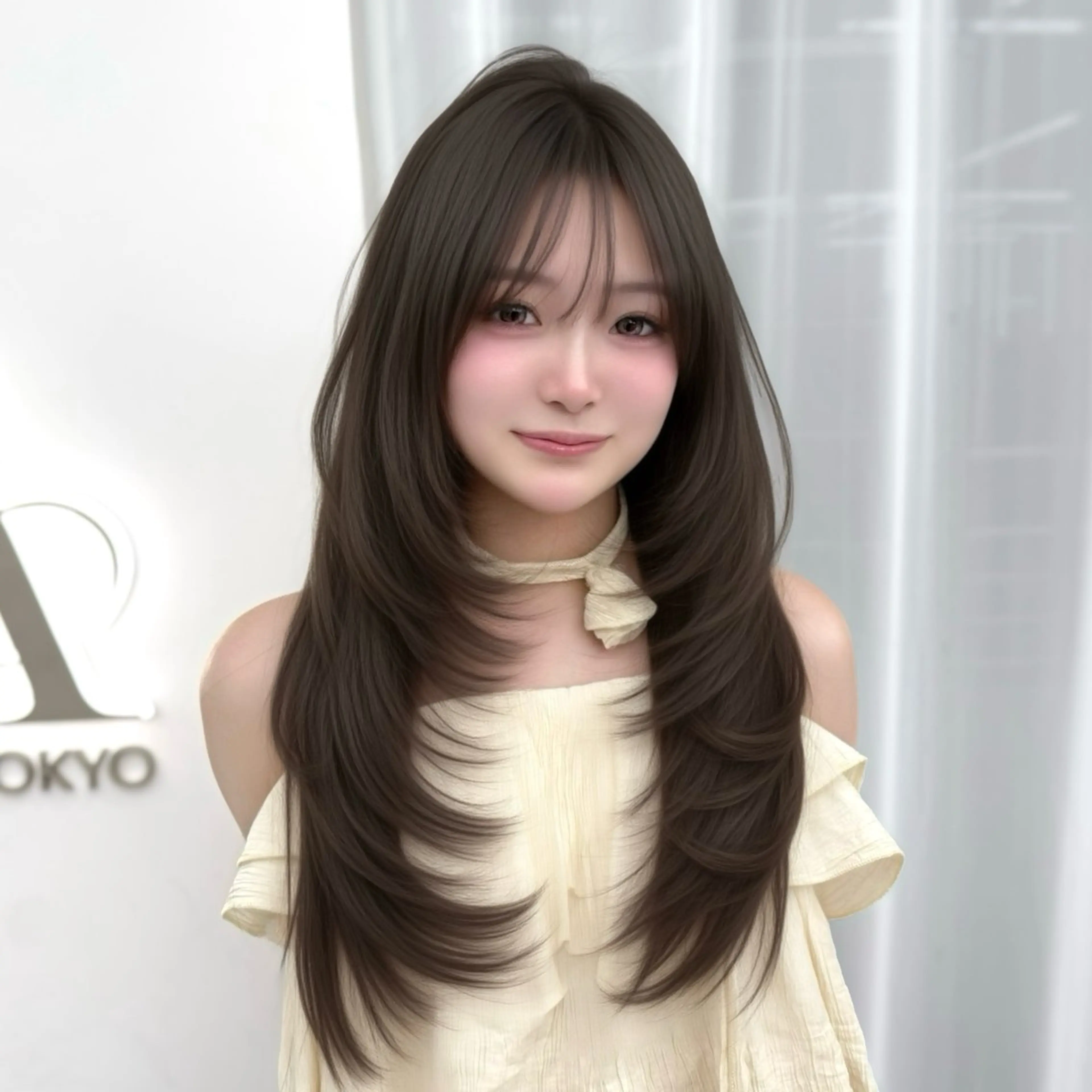 ロング カラー くびれヘア 髪質改善 韓国風ヘア レイヤーカット 似合わせカット カット ヘアカラー トリートメント 韓国ヘア🇰🇷× 髪質改善🫧テルのヘアスタイル
