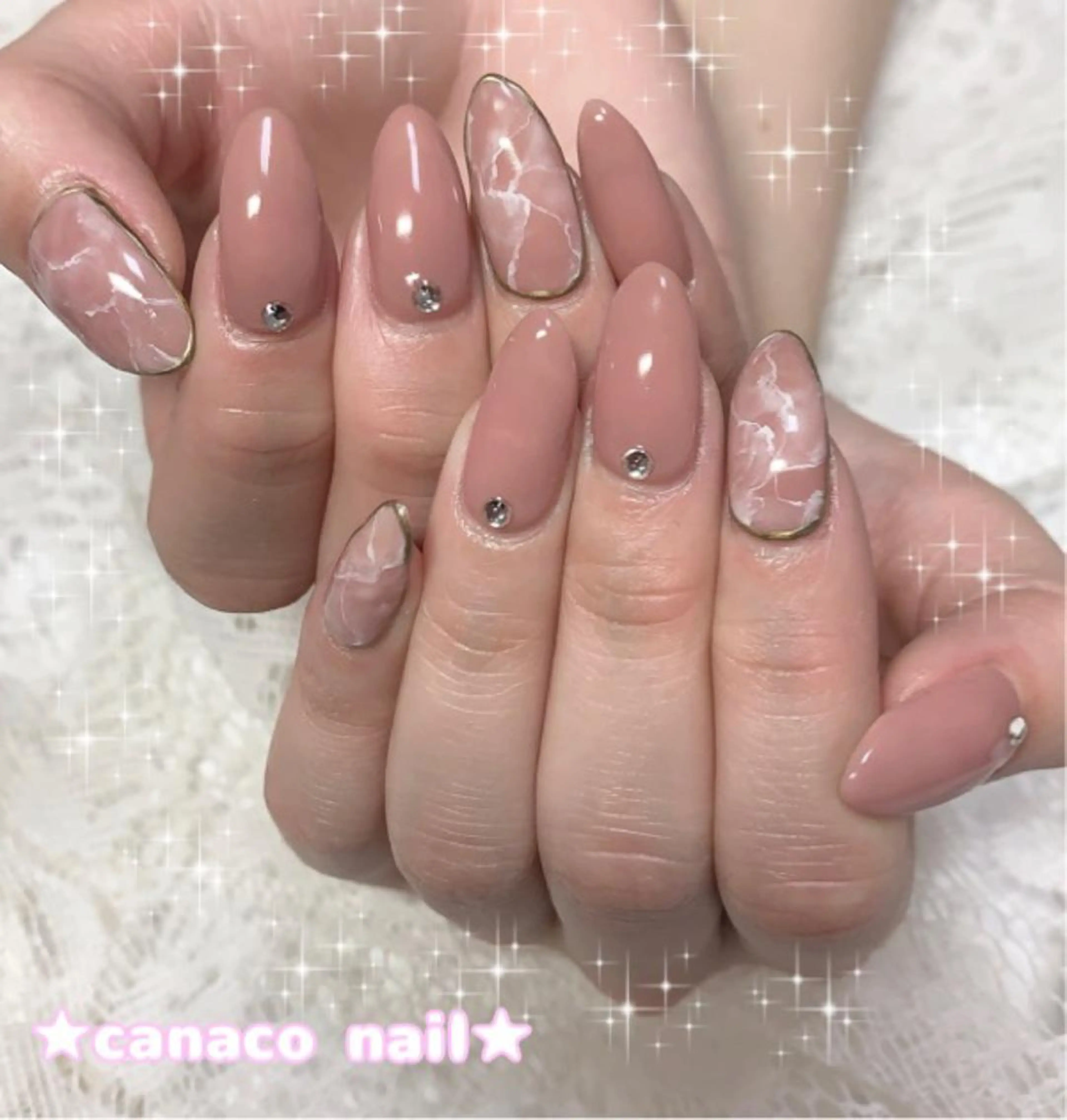ネイル 大理石ネイル(マーブル) オフィスネイル ハンドネイル ハンドケア Felice所属・ベテランネイル cnc nailのネイルデザイン