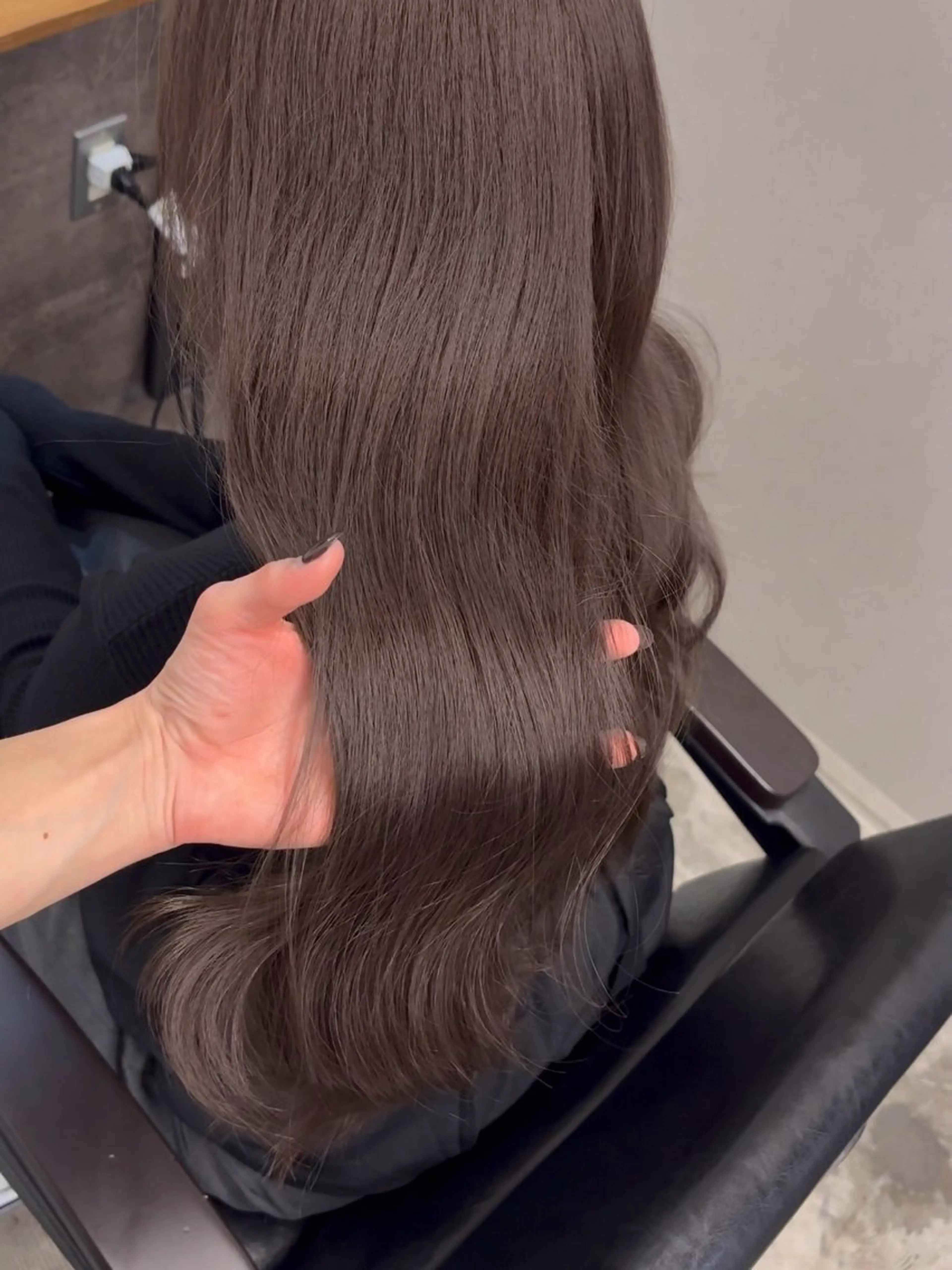 カラー ブリーチ グレージュ モカグレージュ ブリーチなしカラー ヘアカラー meby所属・🩵福岡ブリーチなし カラー/紫音🩵のヘアスタイル