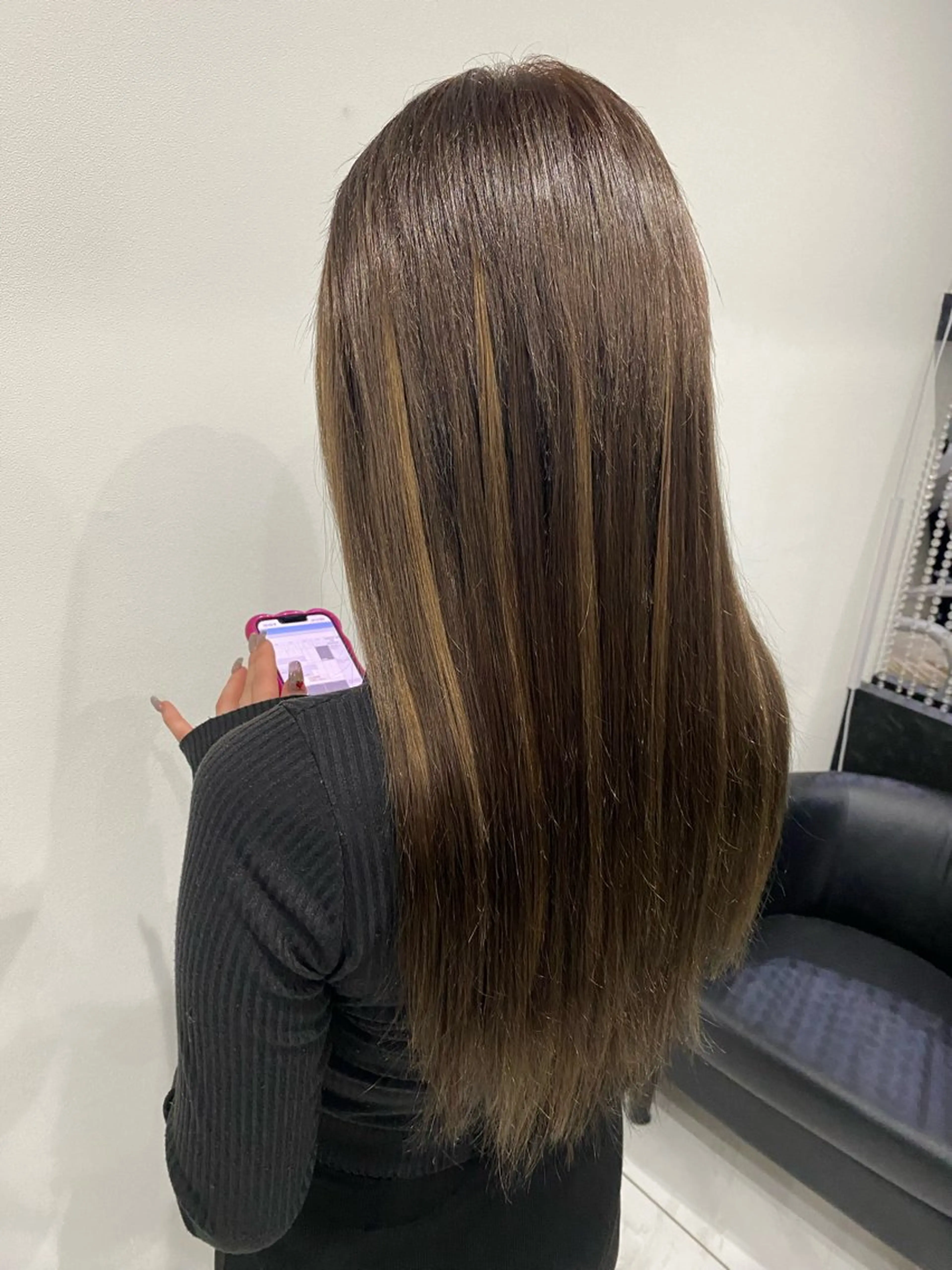 【プルエクステ】ご新規様限定🦋馴染ませカット×ケアカラー×トリートメント×プラチナ毛質80本の写真