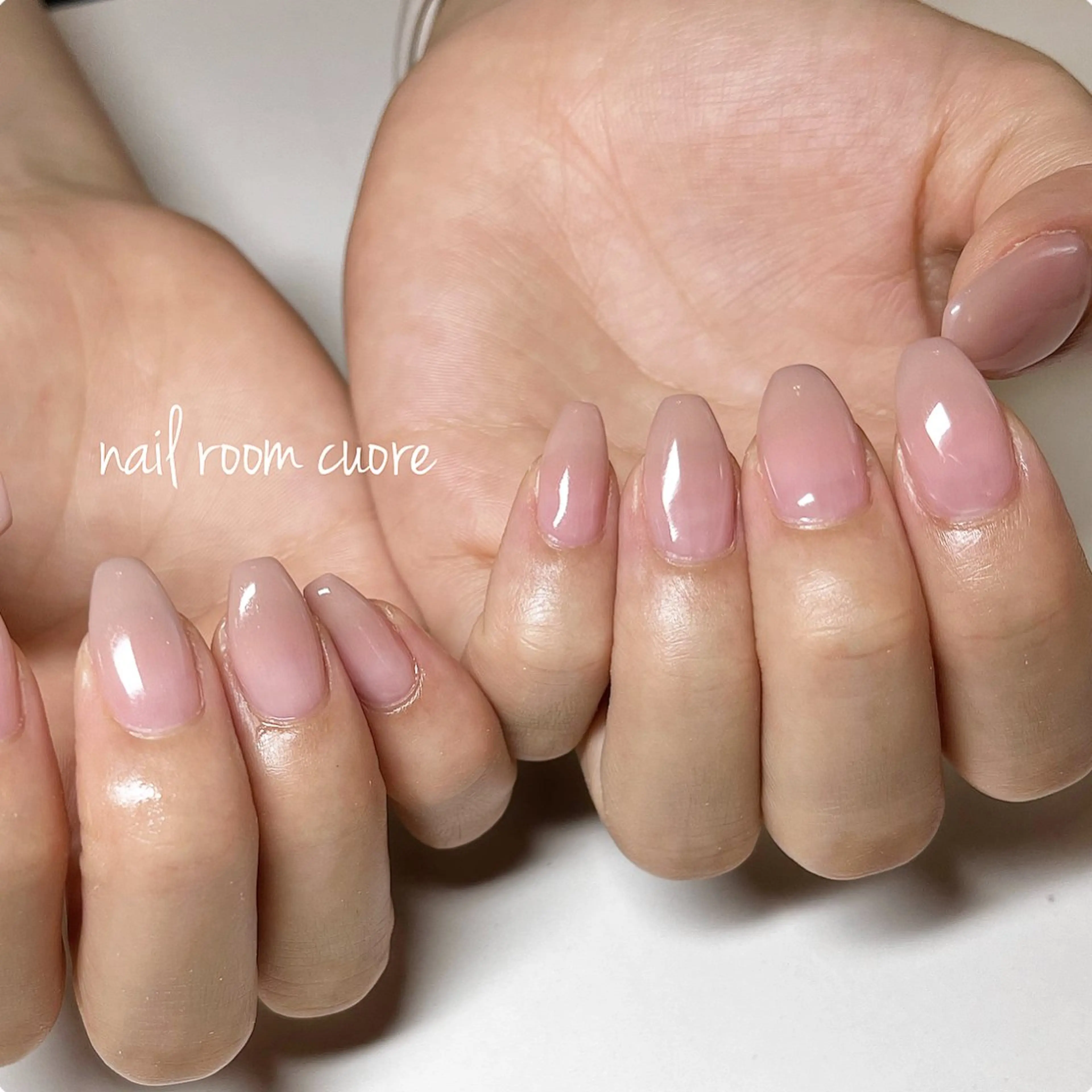 ネイル オフィスネイル ピンク ピンクベージュ nail room  cuore所属・松尾 典子のネイルデザイン