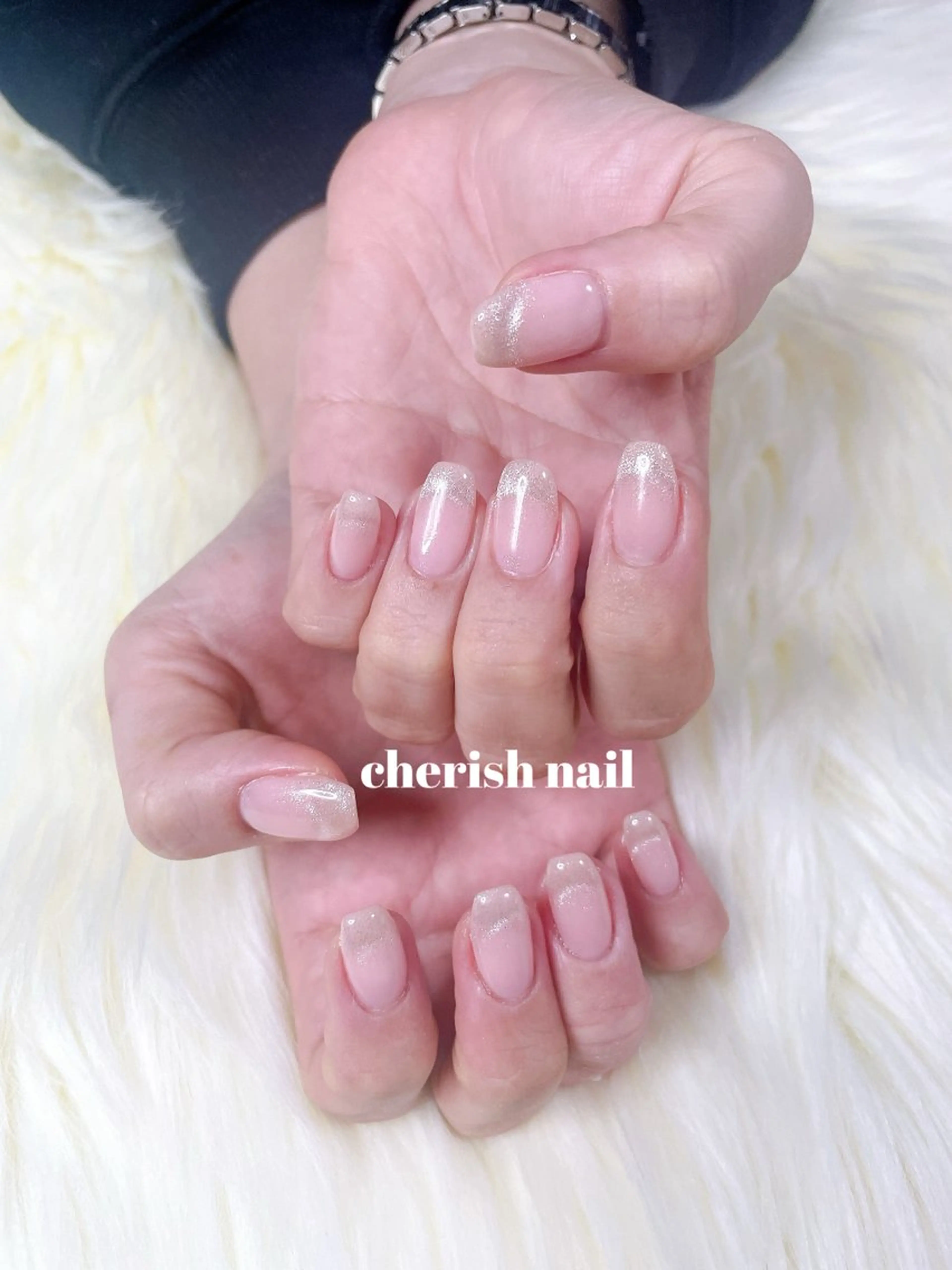 ネイル フレンチネイル マグネットネイル マグネットフレンチ オフィスネイル シンプルネイル ハンドネイル cherish nailのネイルデザイン