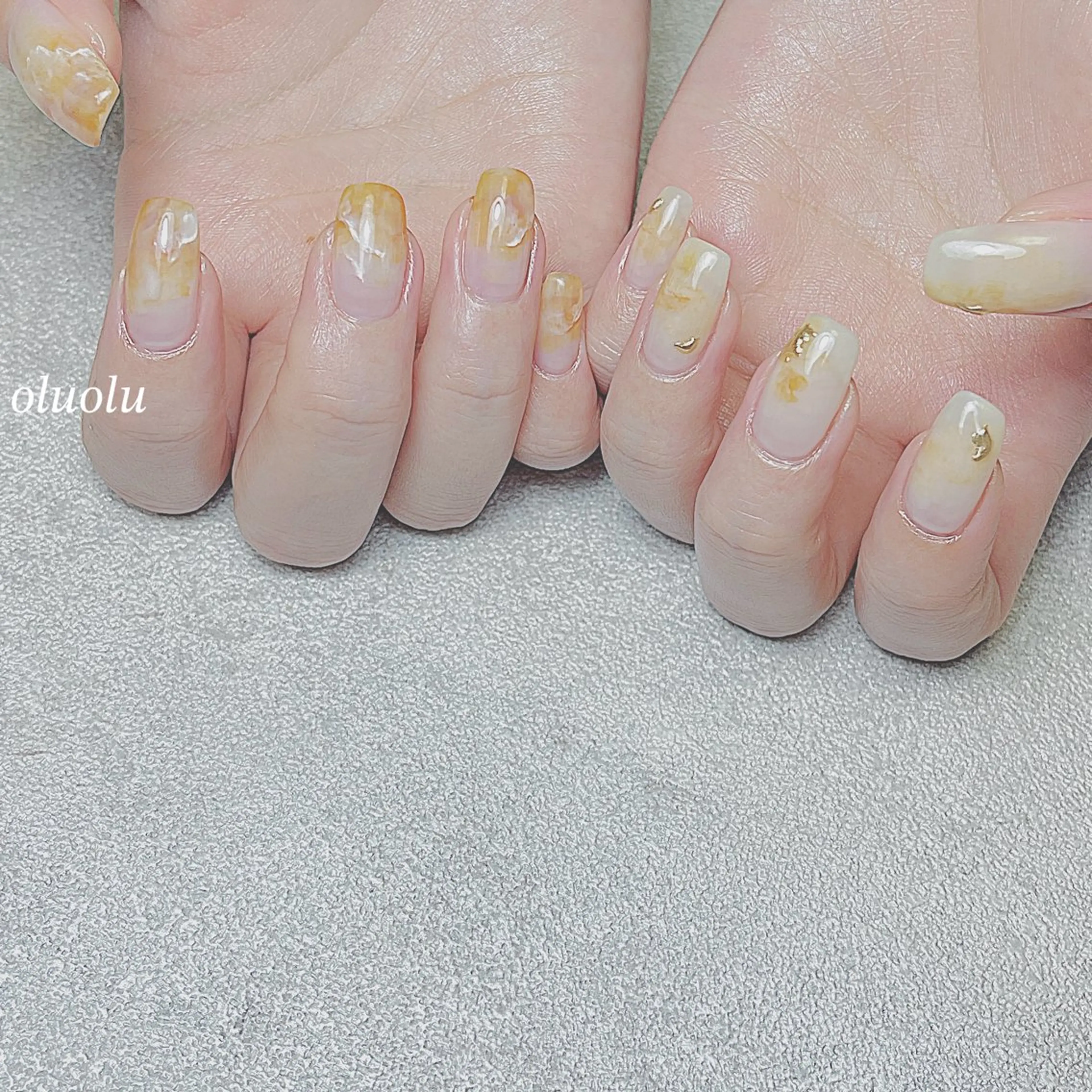 ネイル アートネイル フットネイル ラメ(グリッター) ミラーネイル ニュアンスネイル ハンドネイル 大村 紬華のネイルデザイン