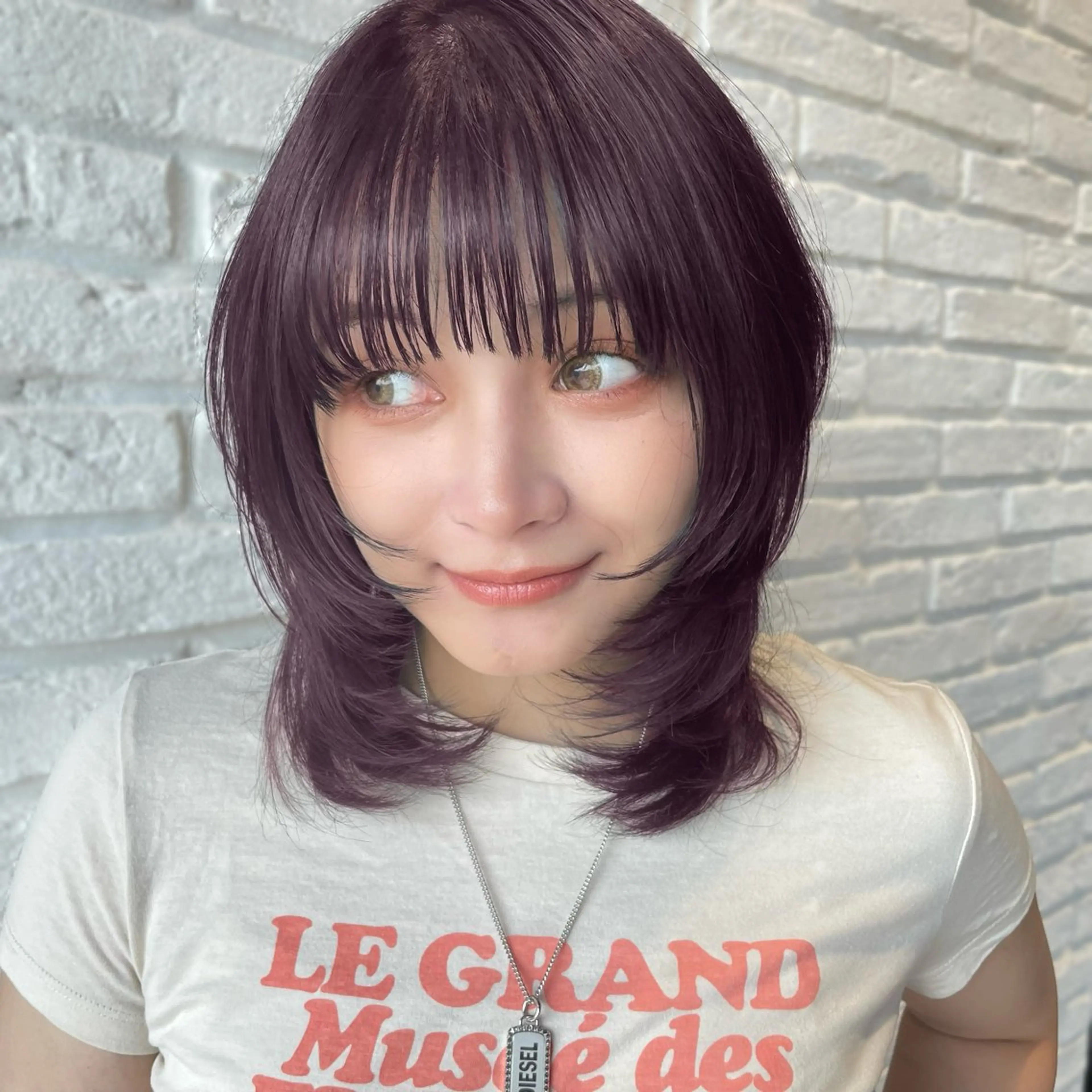 セミロング カラー ヘアアレンジ カット ヘアカラー トリートメント ヘッドスパ ヘアセット 【柔らか透明感✨/ 似合せ前髪】大石葉月のヘアスタイル