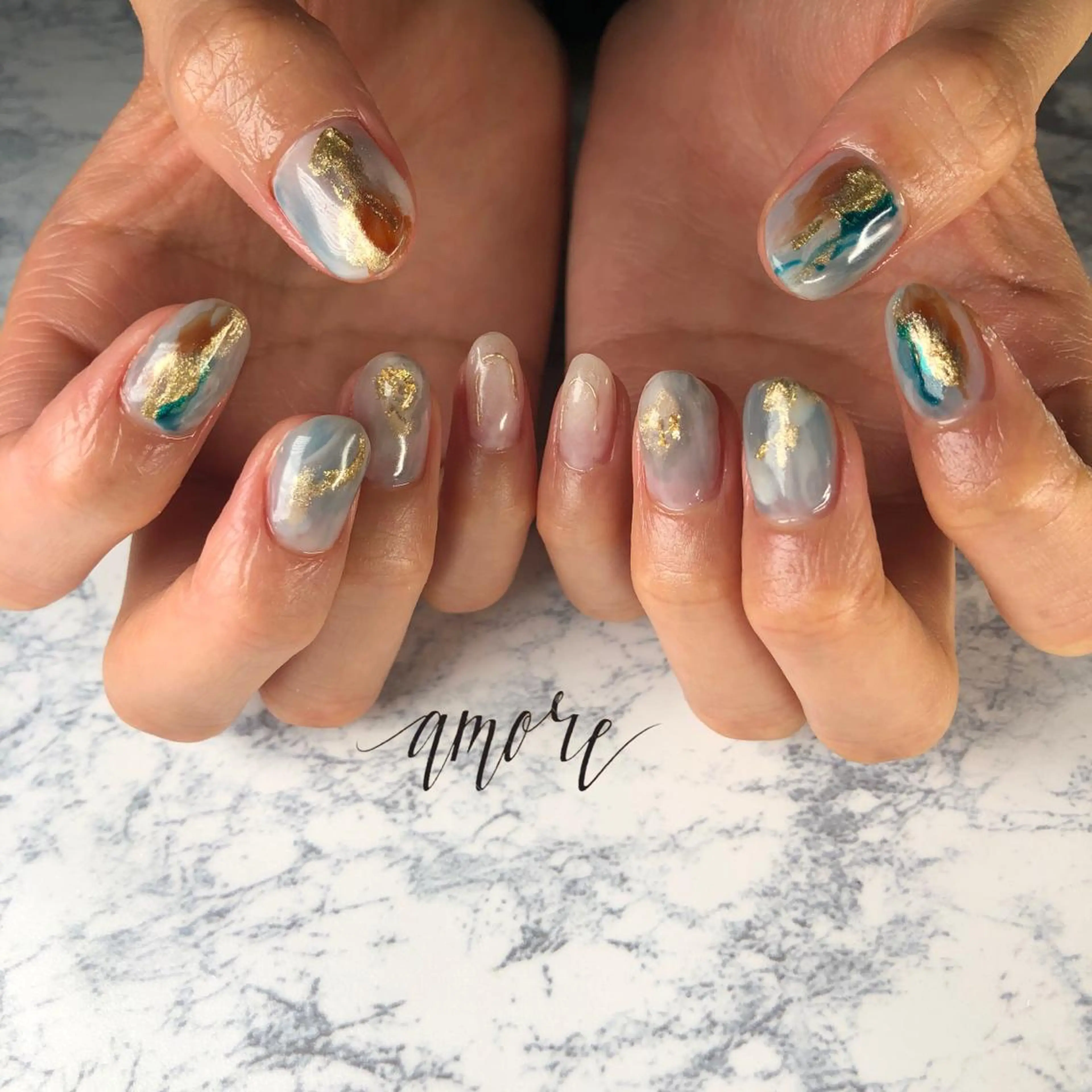 ネイル ジェルネイル 氷ネイル・うるうるネイル マグネットネイル ミラーネイル ニュアンスネイル You kyehwaのネイルデザイン