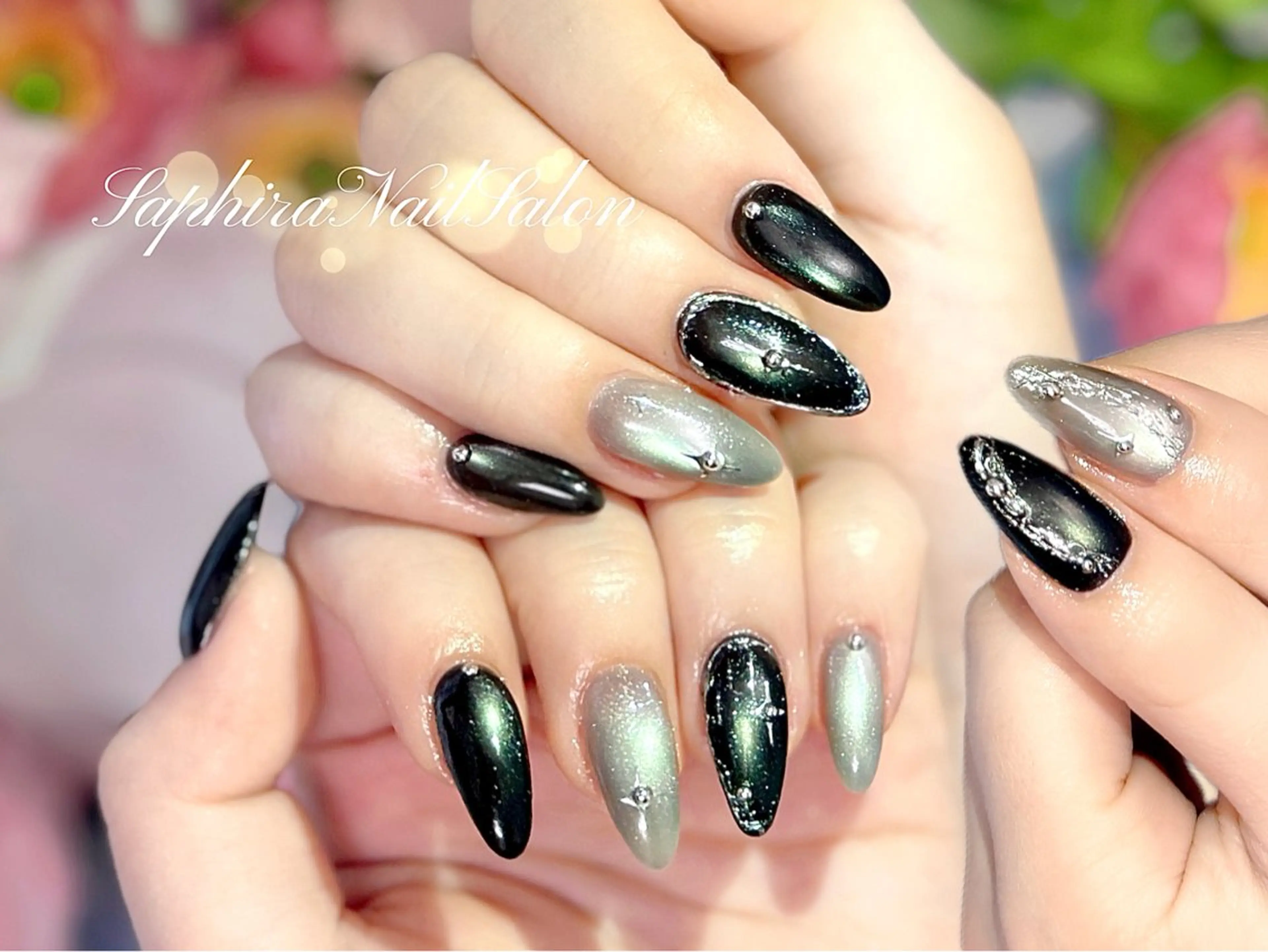 カラー ハンドネイル Saphiraネイル サロン錦糸町のネイルデザイン