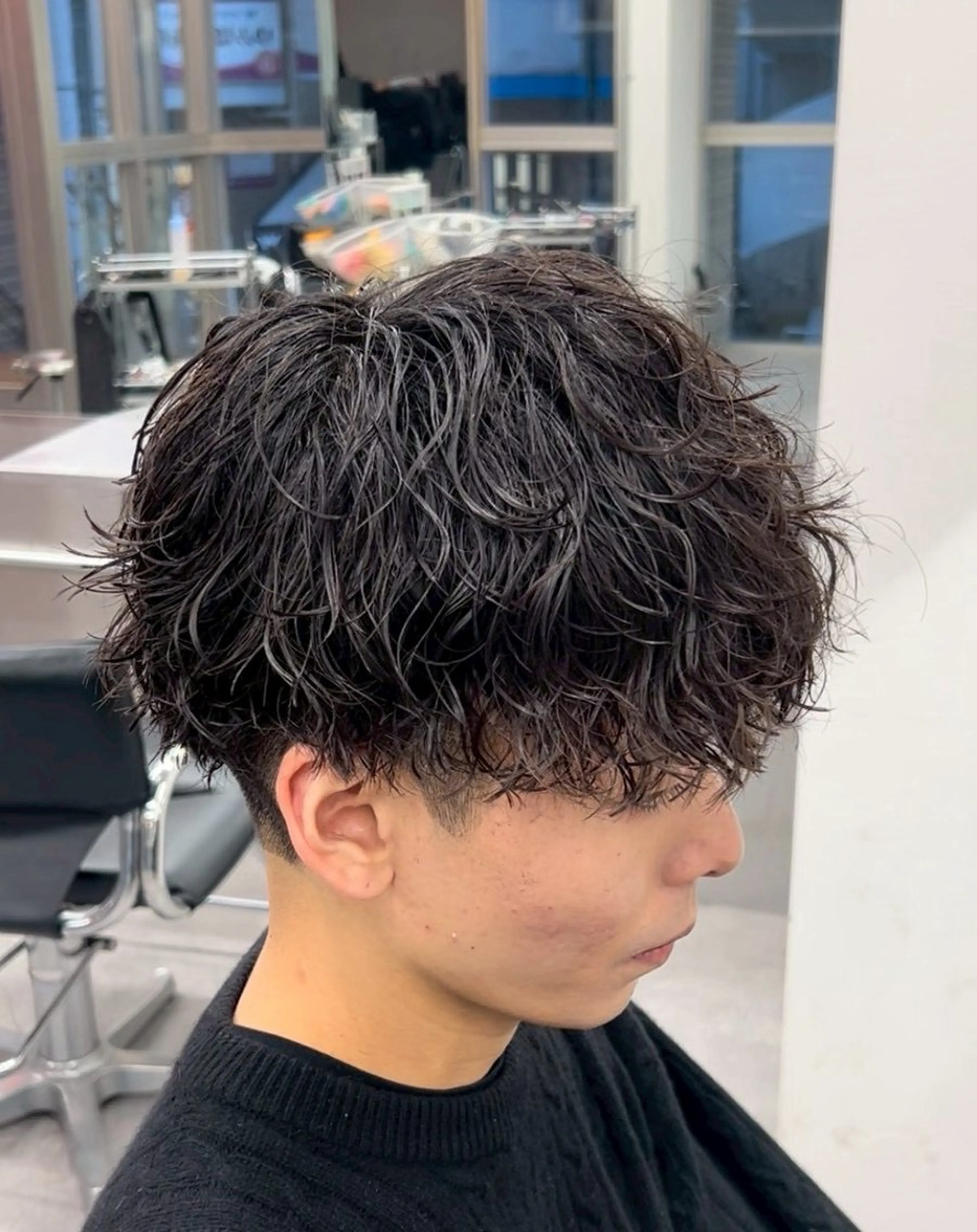 ショート パーマ スパイラルパーマ メンズパーマ特化 園田　楓莉のヘアスタイル