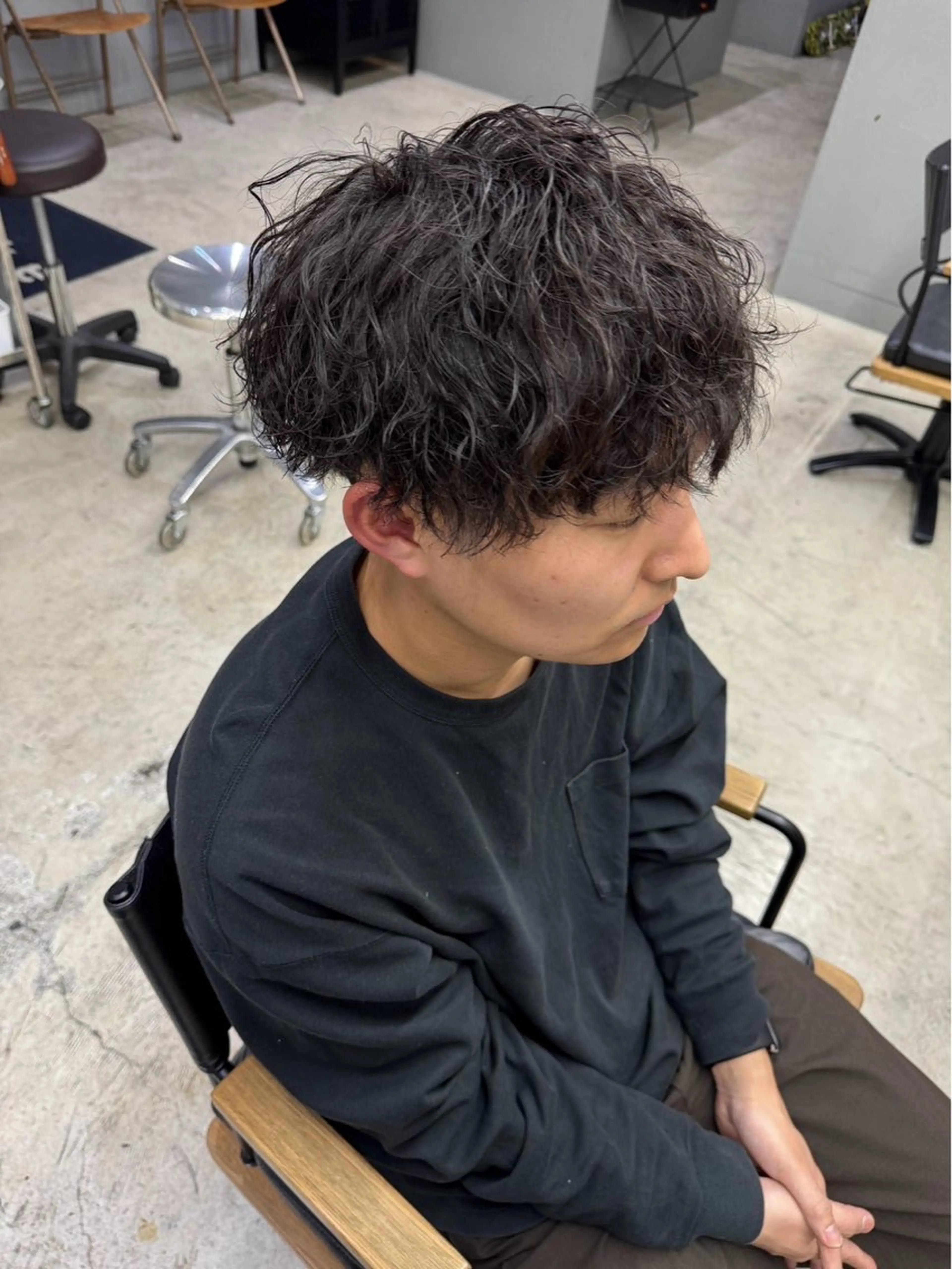 ショート パーマ メンズ カット パーマ メンズ専門サロン wokeのヘアスタイル