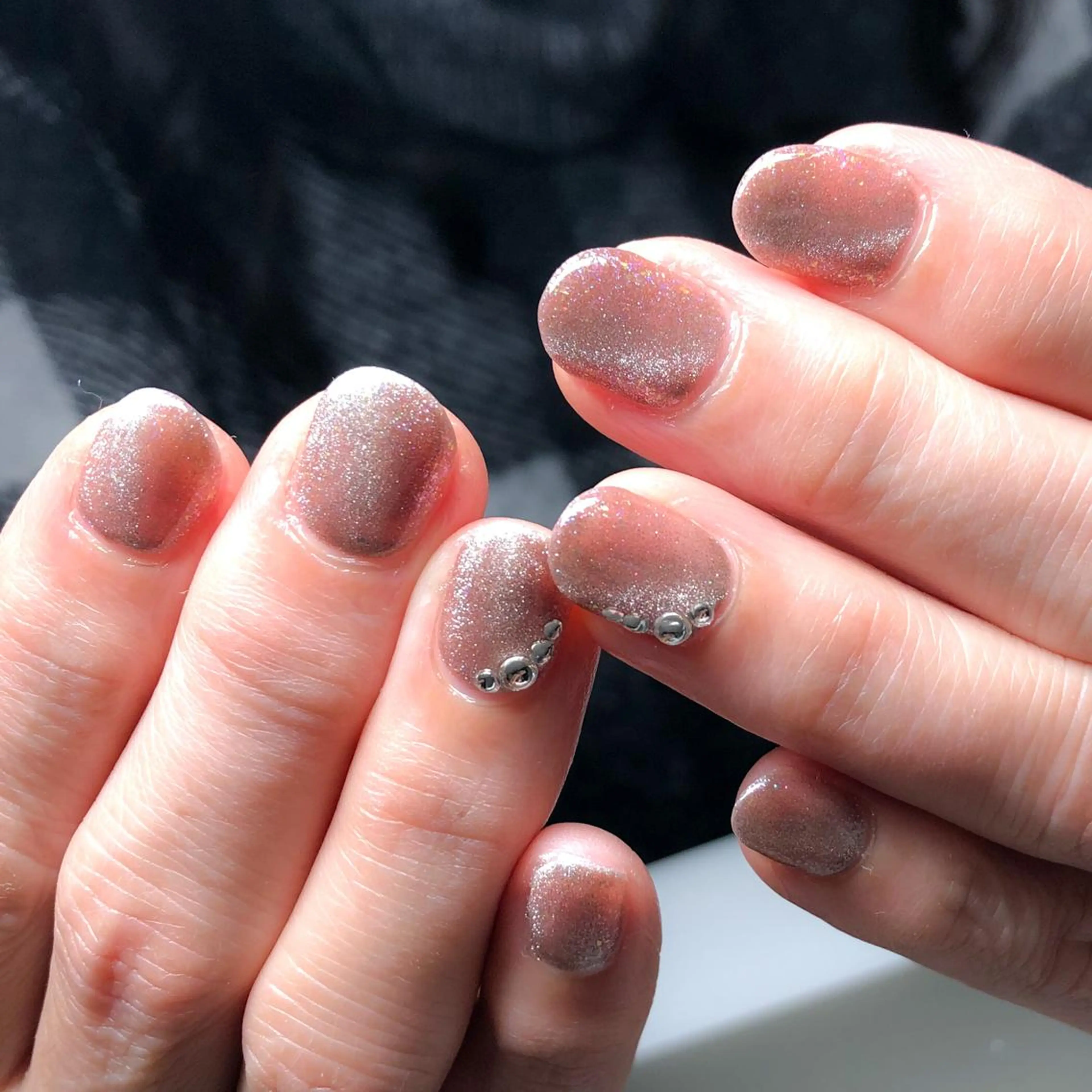 ネイル ジェルネイル マグネットネイル ワンカラーネイル ショートネイル シンプルネイル Kao hana-nailのネイルデザイン