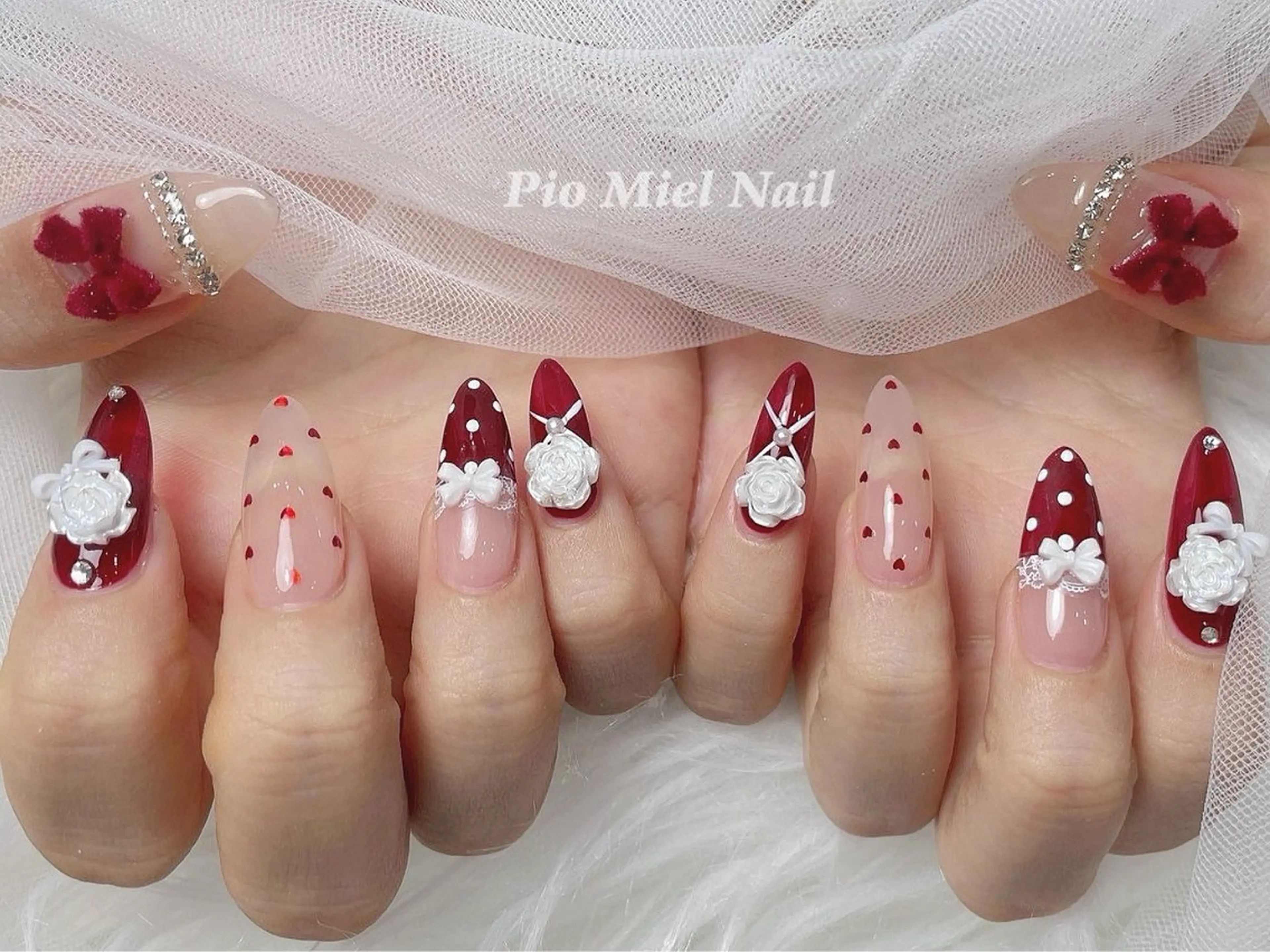 ネイル ハンドネイル HANA 長さだしのネイルデザイン