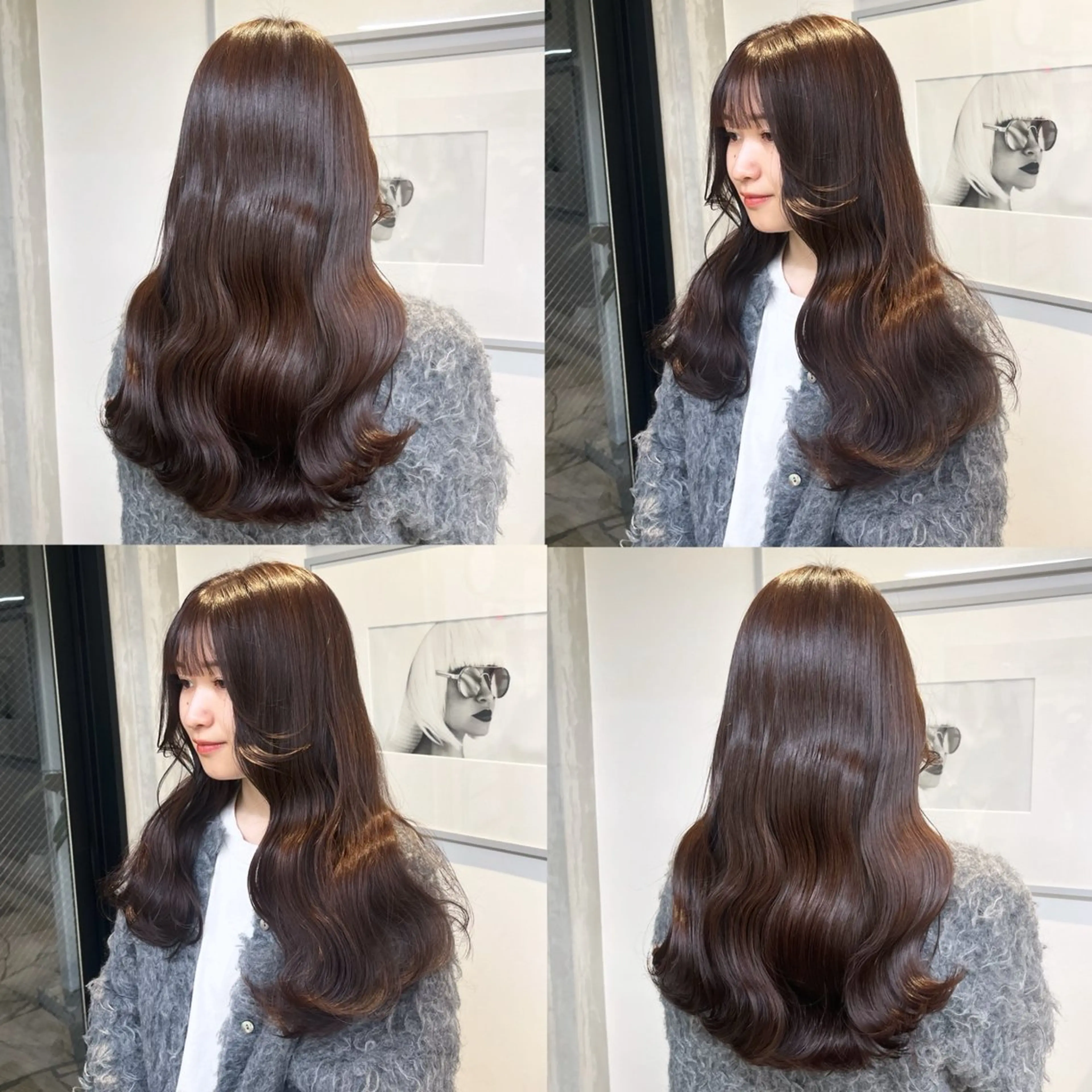 ロング カラー ベージュカラー ブラウンカラー ブラウンベージュ ショコラブラウン ショコラグレージュ ヘアカラー トリートメント ヘッドスパ ヘアセット カジュアルを女っぽく 𝗮𝘆𝗮𝗰𝗼のヘアスタイル