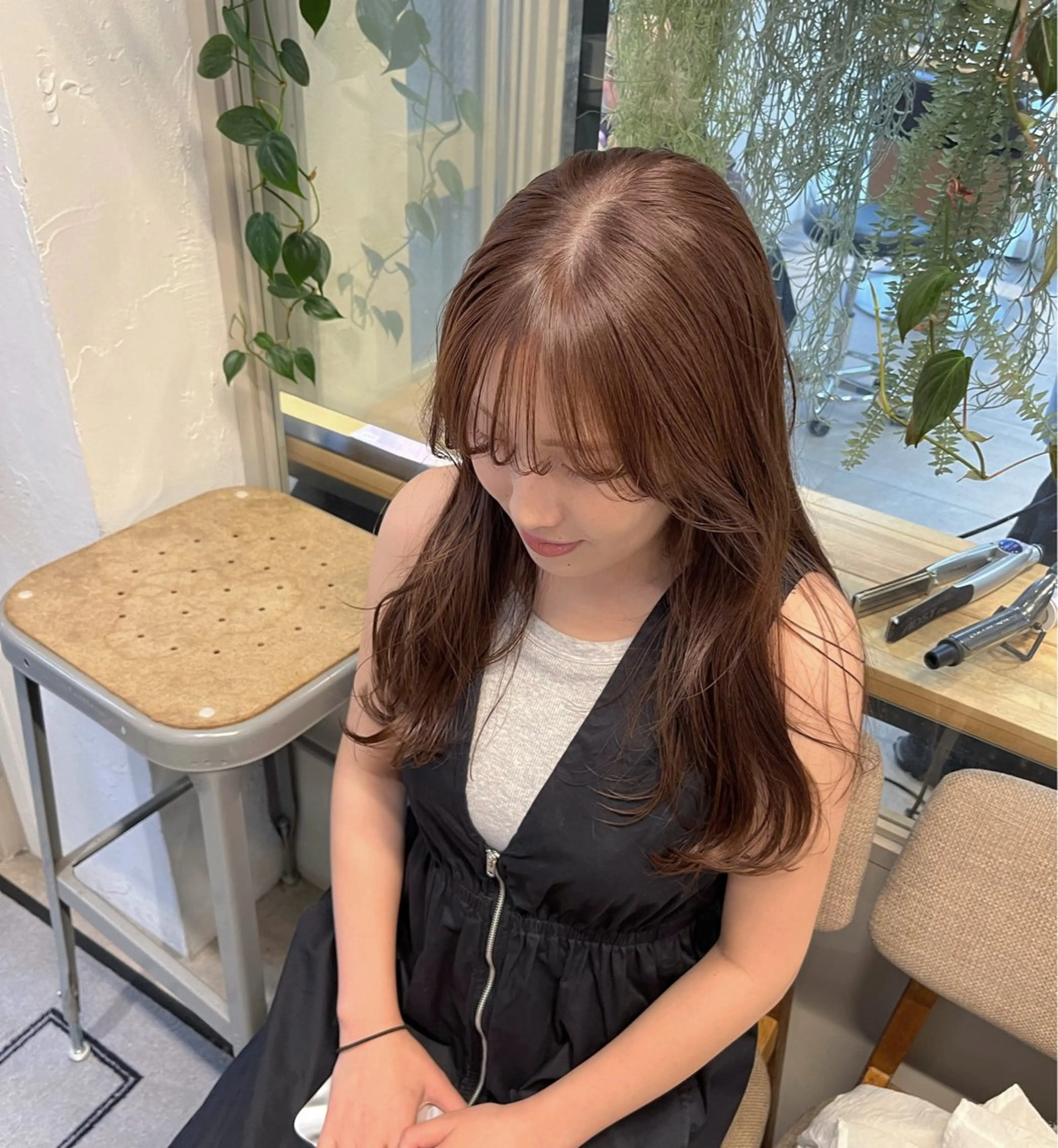 ミディアム カラー ヘアカラー トリートメント オリーブ/縮毛♡ Natsuno🩰のヘアスタイル