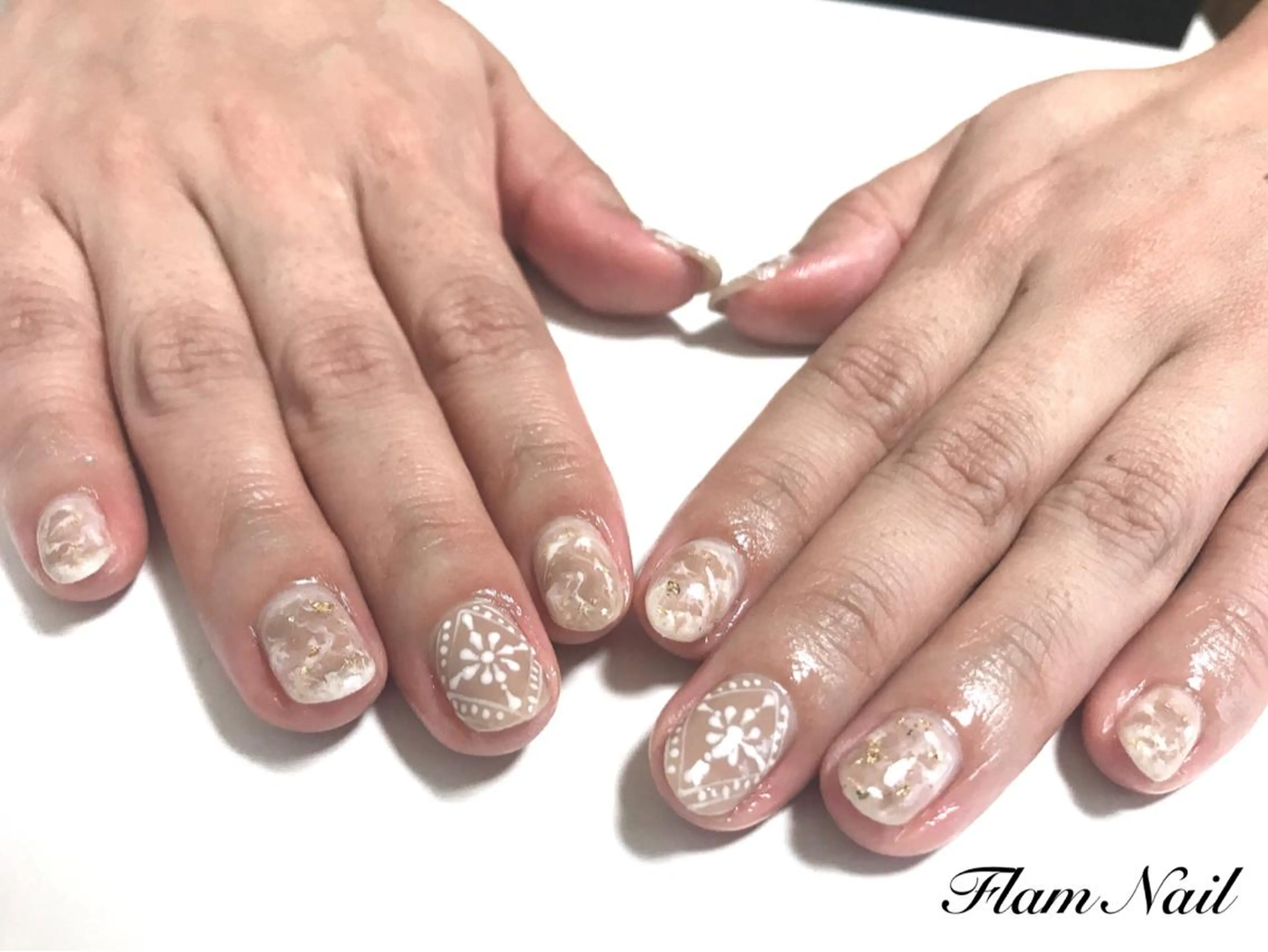 ネイル 大理石ネイル(マーブル) Flam Nailのネイルデザイン