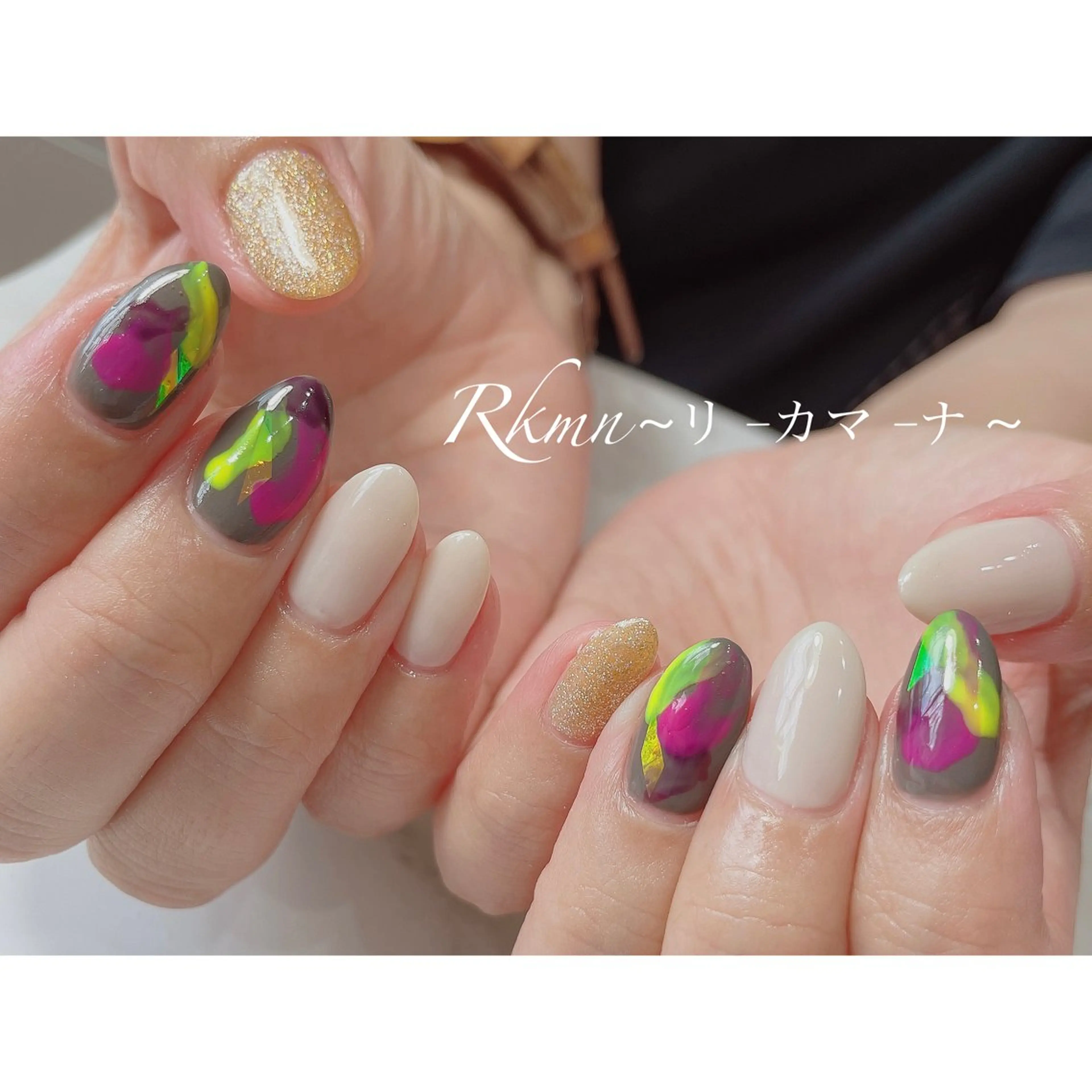 ネイル アートネイル ニュアンスネイル 春ネイル ハンドネイル フットネイル ハンドケア Rkmn ~リ-カマ-ナ~のネイルデザイン
