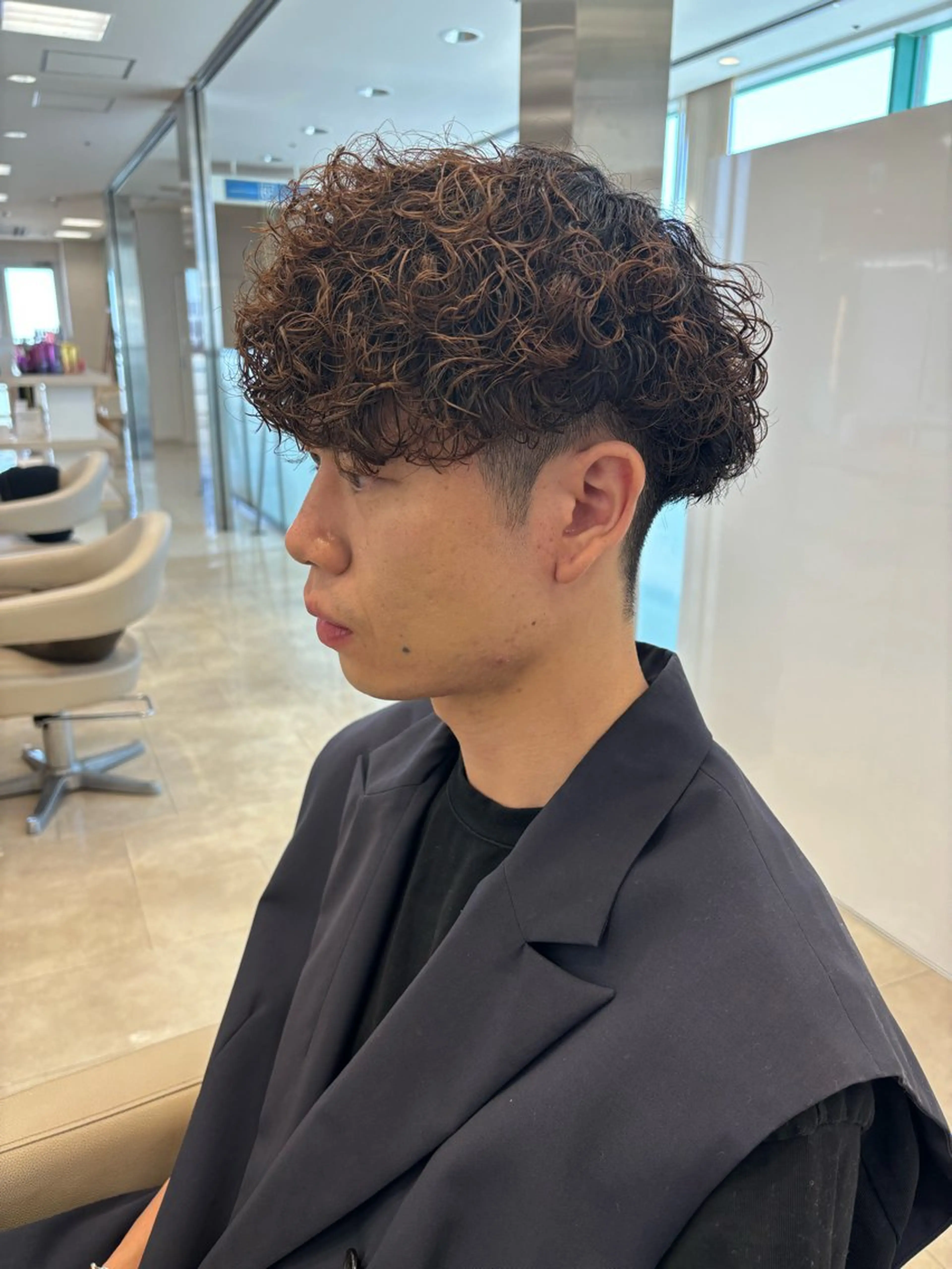 パーマ メンズ カット パーマ 湘南/メンズパーマ/ ハイライト/ユチカのヘアスタイル