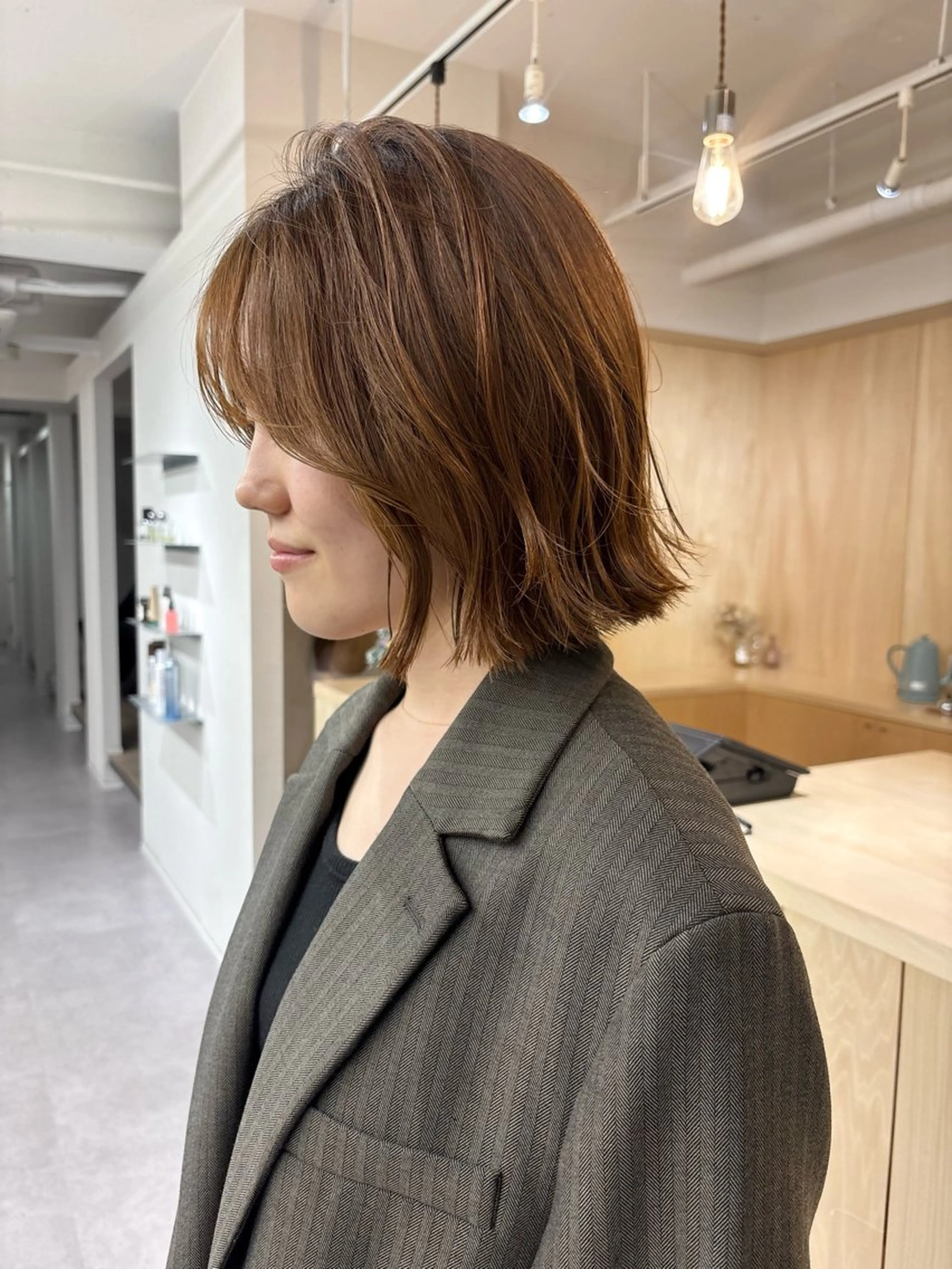 ミディアム ボブ カット ヘアカラー ボブ/ベージュ /MIYUのヘアスタイル