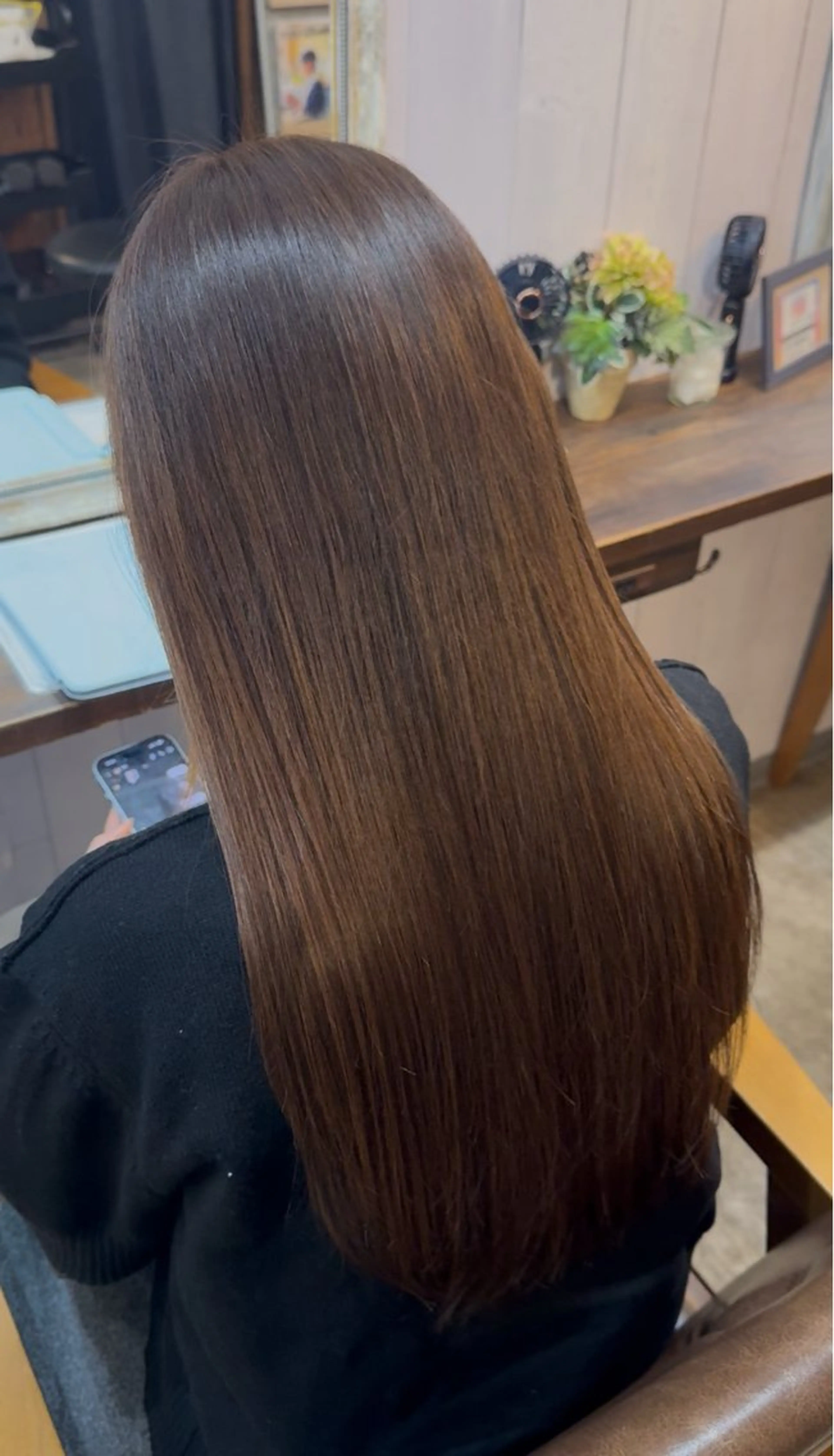 ロング 縮毛矯正 八木 輝のヘアスタイル