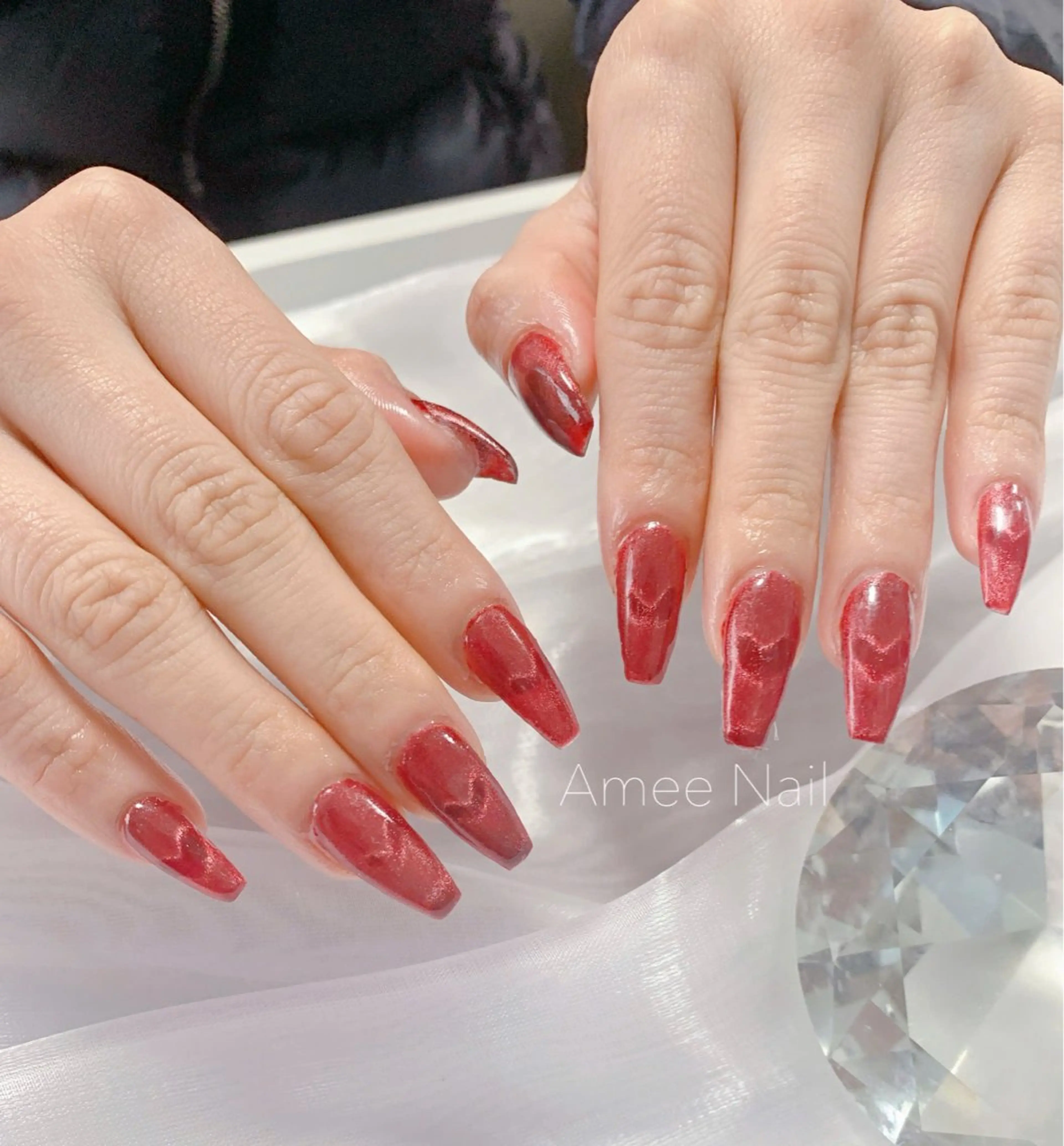 ネイル オーロラネイル クリアネイル フラッシュネイル ジェルネイル グラデーション ハンドネイル Amee Nailsalonのネイルデザイン