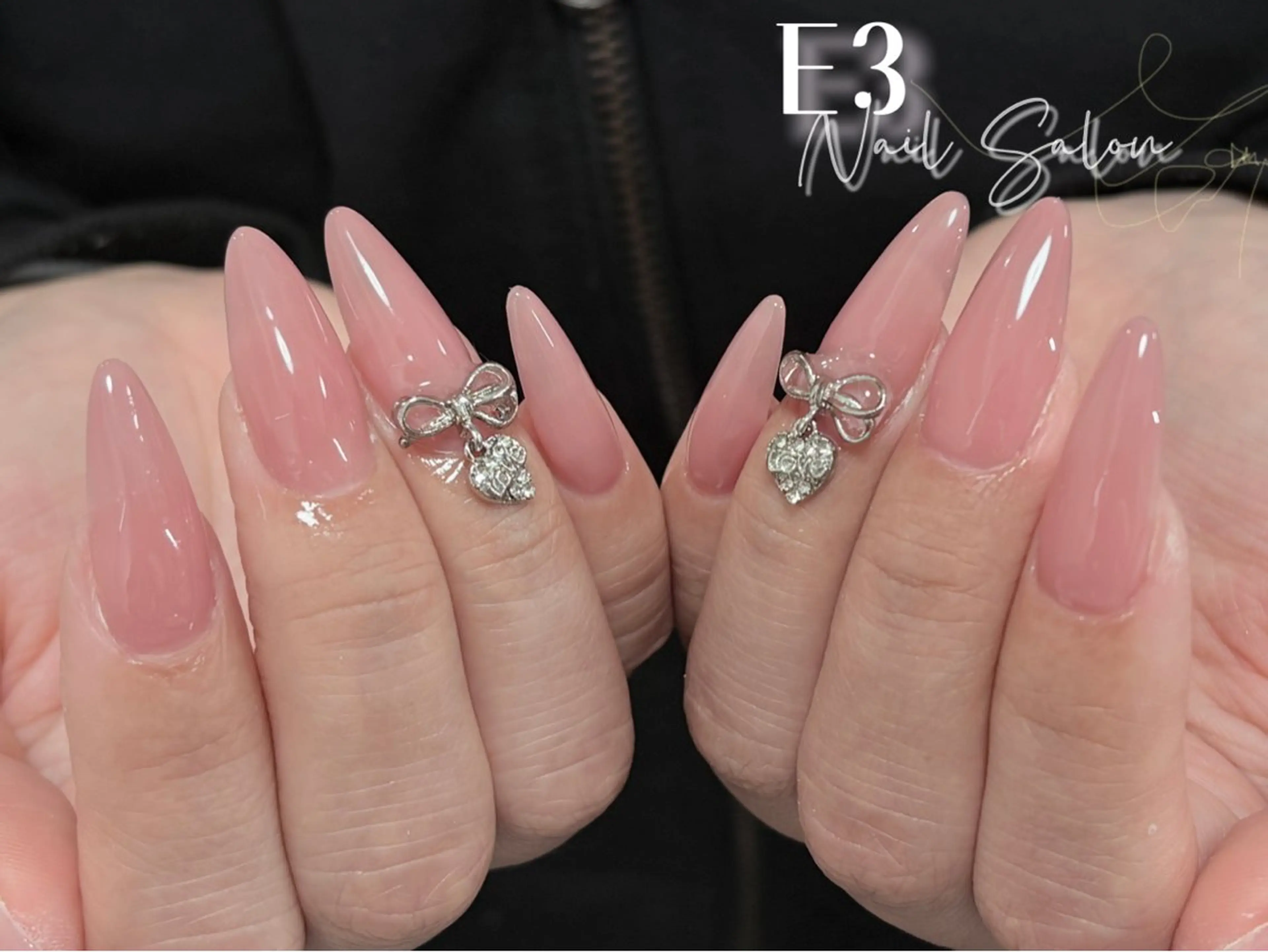 ネイル 桜ネイル フレンチネイル ジェルネイル ガラスフレンチ グラデーション ハンドネイル E3 Nail Salonのネイルデザイン