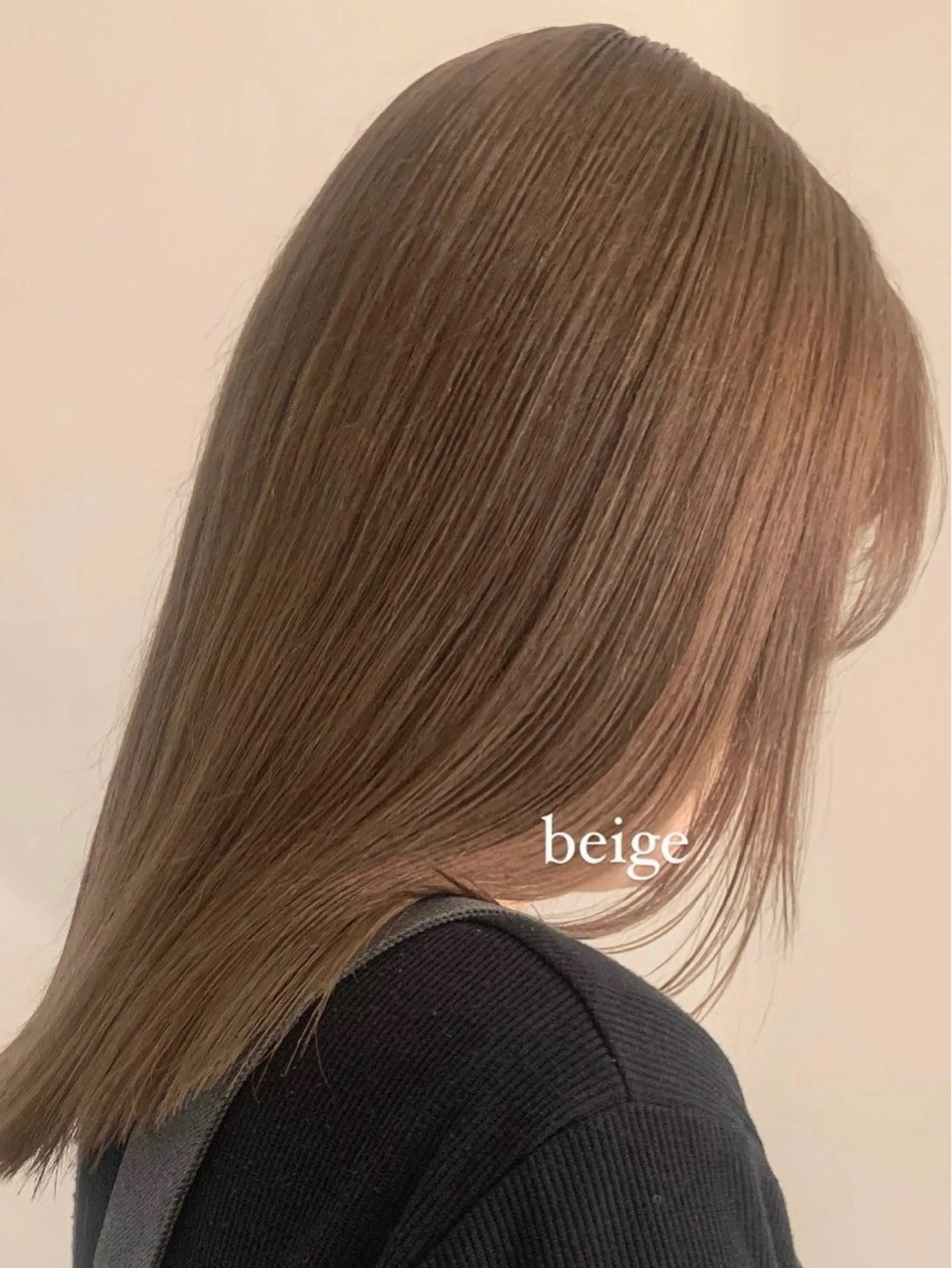 セミロング カラー ベージュカラー ブリーチ ヘアカラー 落合希 Olivebeigeのヘアスタイル