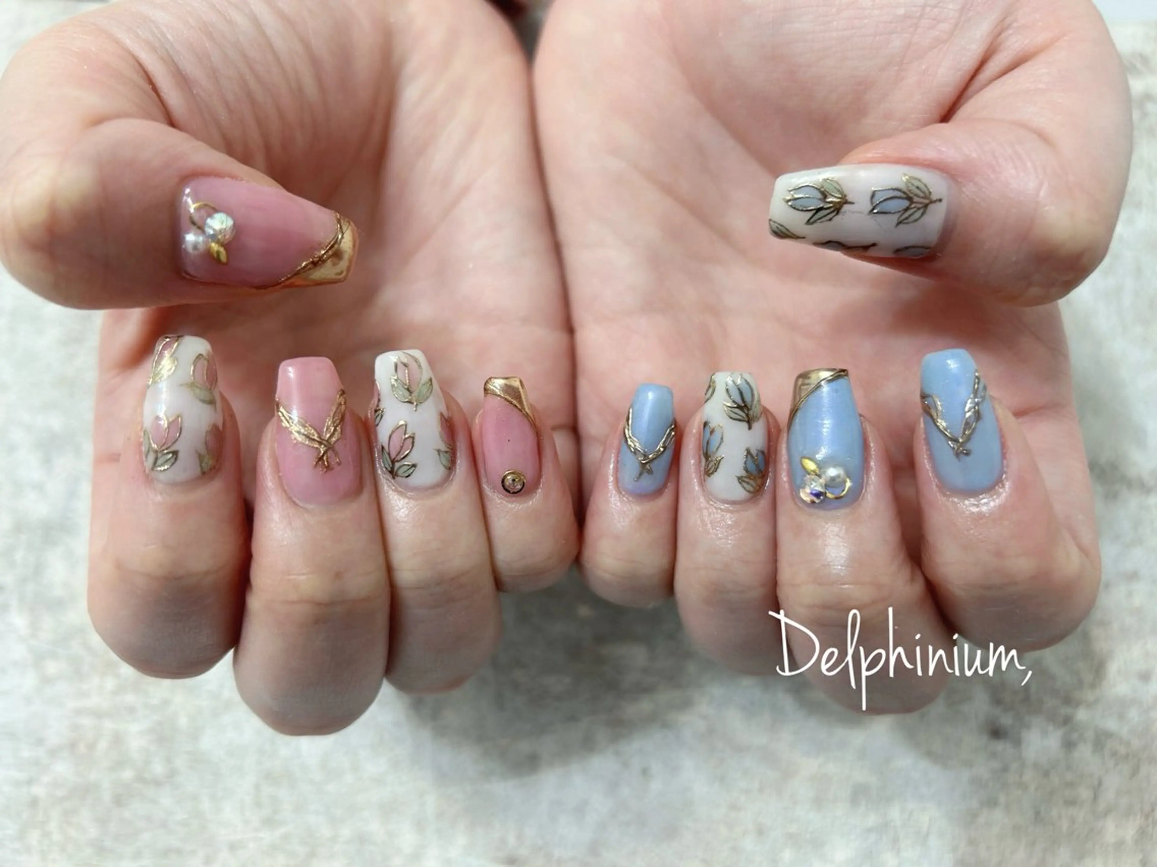 ネイル 春ネイル ハンドネイル 岡本 友恵のネイルデザイン