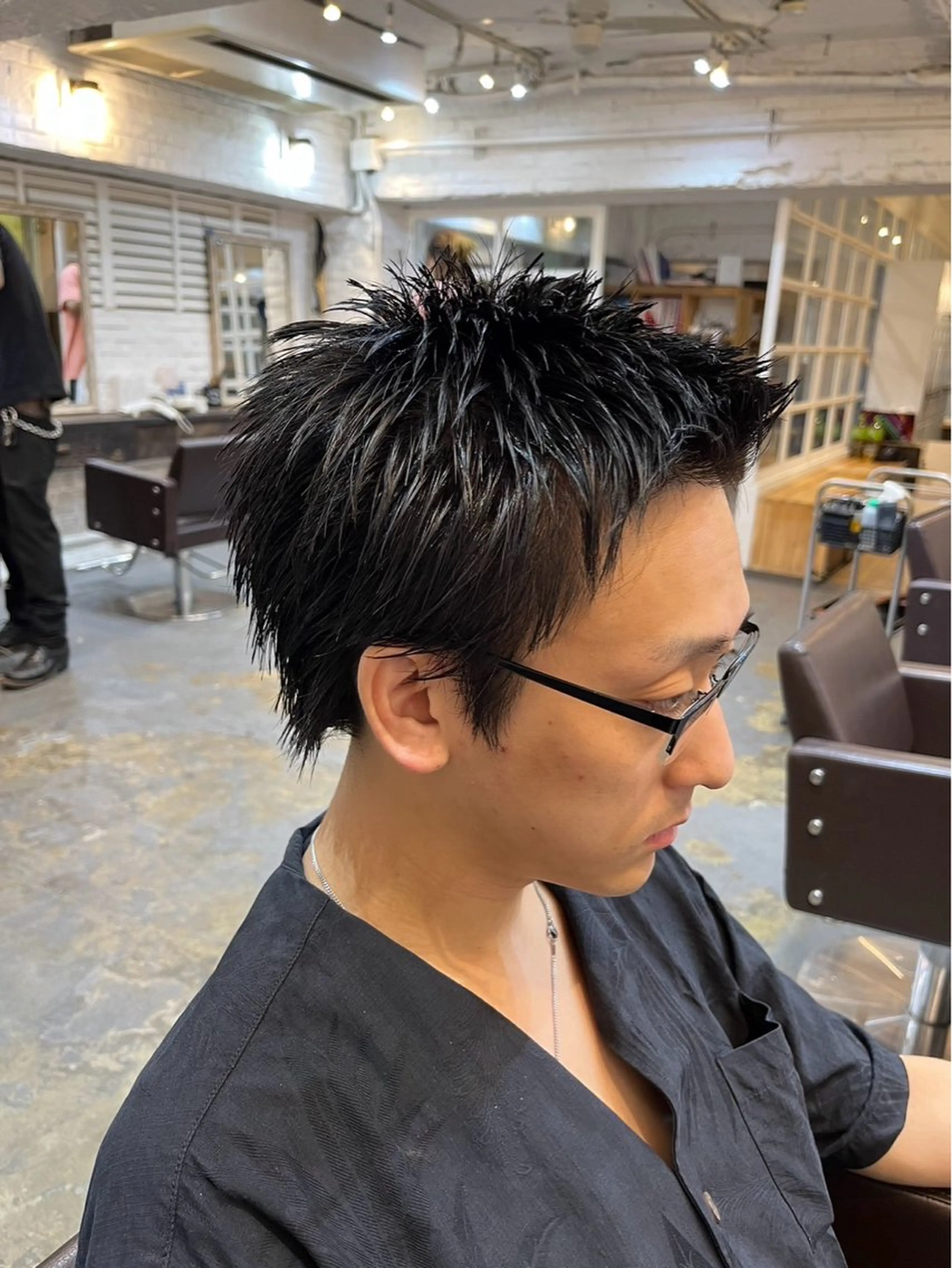 ショート メンズ ボウズ センターパート ダウンパーマ フェードカット メンズハイライト カット トリートメント 💈メンズ特化💈 TASUKUのヘアスタイル