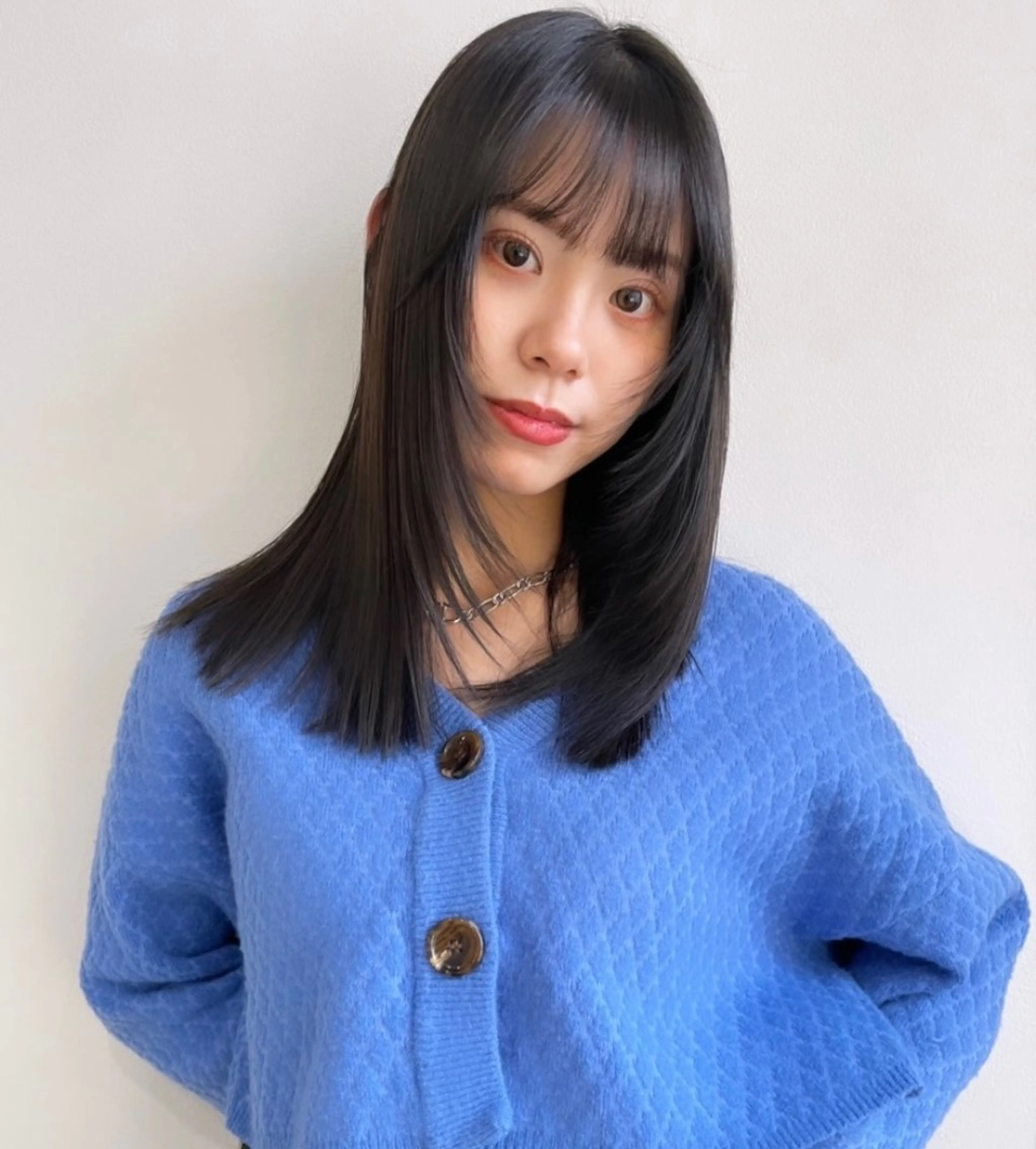 ミディアム カラー カット 縮毛矯正 トリートメント risako🇰🇷 韓国ヘア/レイヤーのヘアスタイル