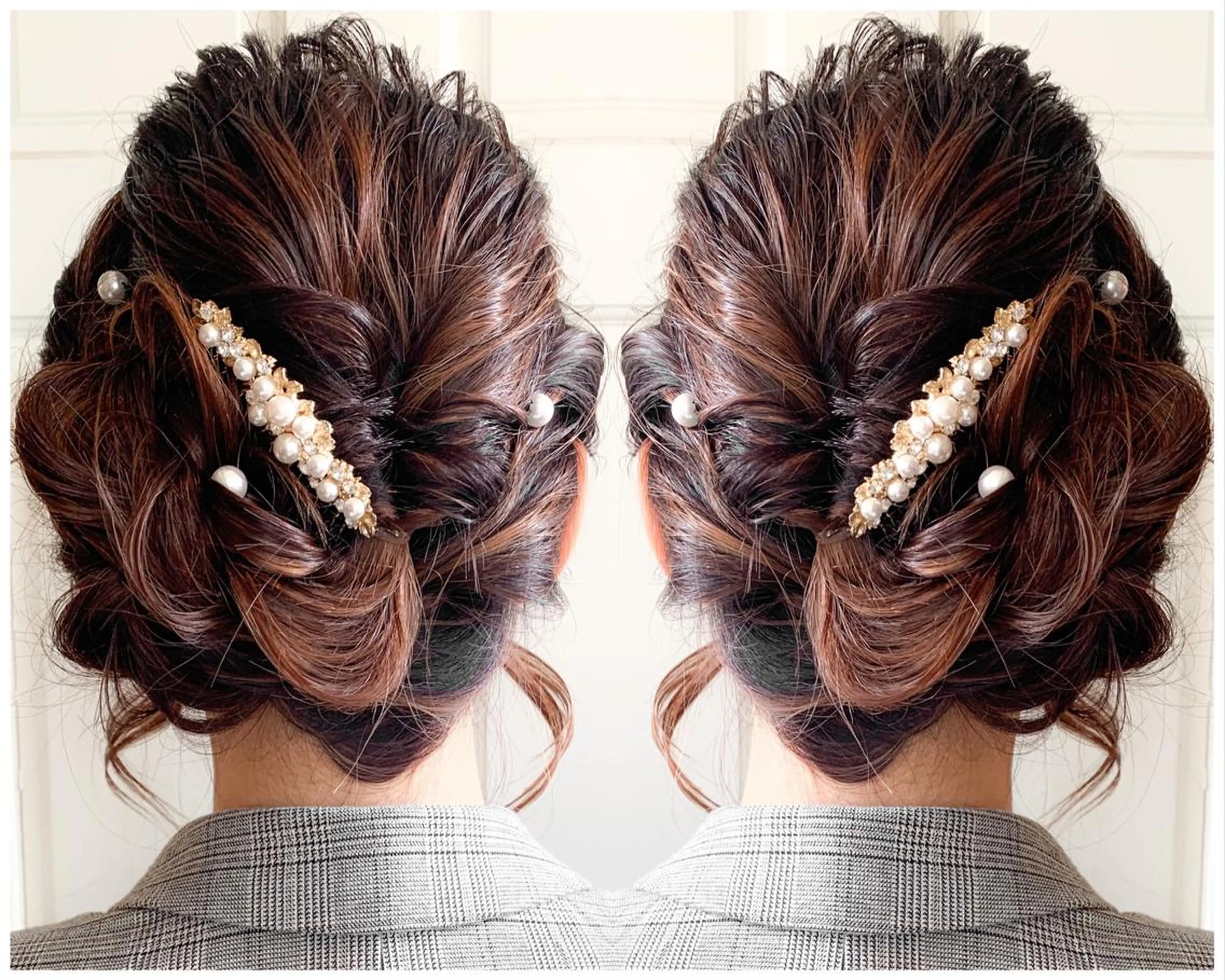 セミロング ヘアアレンジ ヘアセット HAIR WORKS HELM所属・ショート✨ボブ✨代表 新田見美仁のヘアスタイル