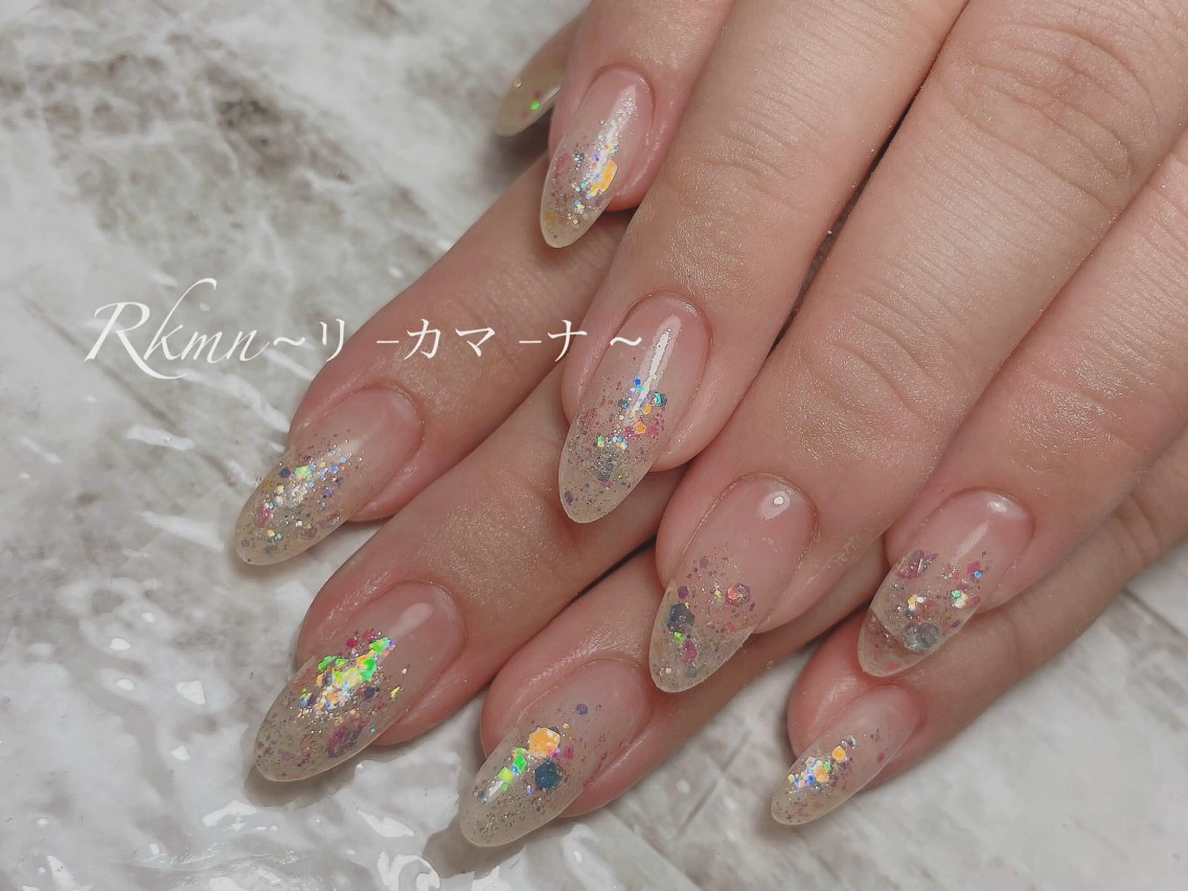 ネイル アートネイル キラキラネイル ラメ(グリッター) 春ネイル ハンドネイル フットネイル ハンドケア Rkmn ~リ-カマ-ナ~のネイルデザイン