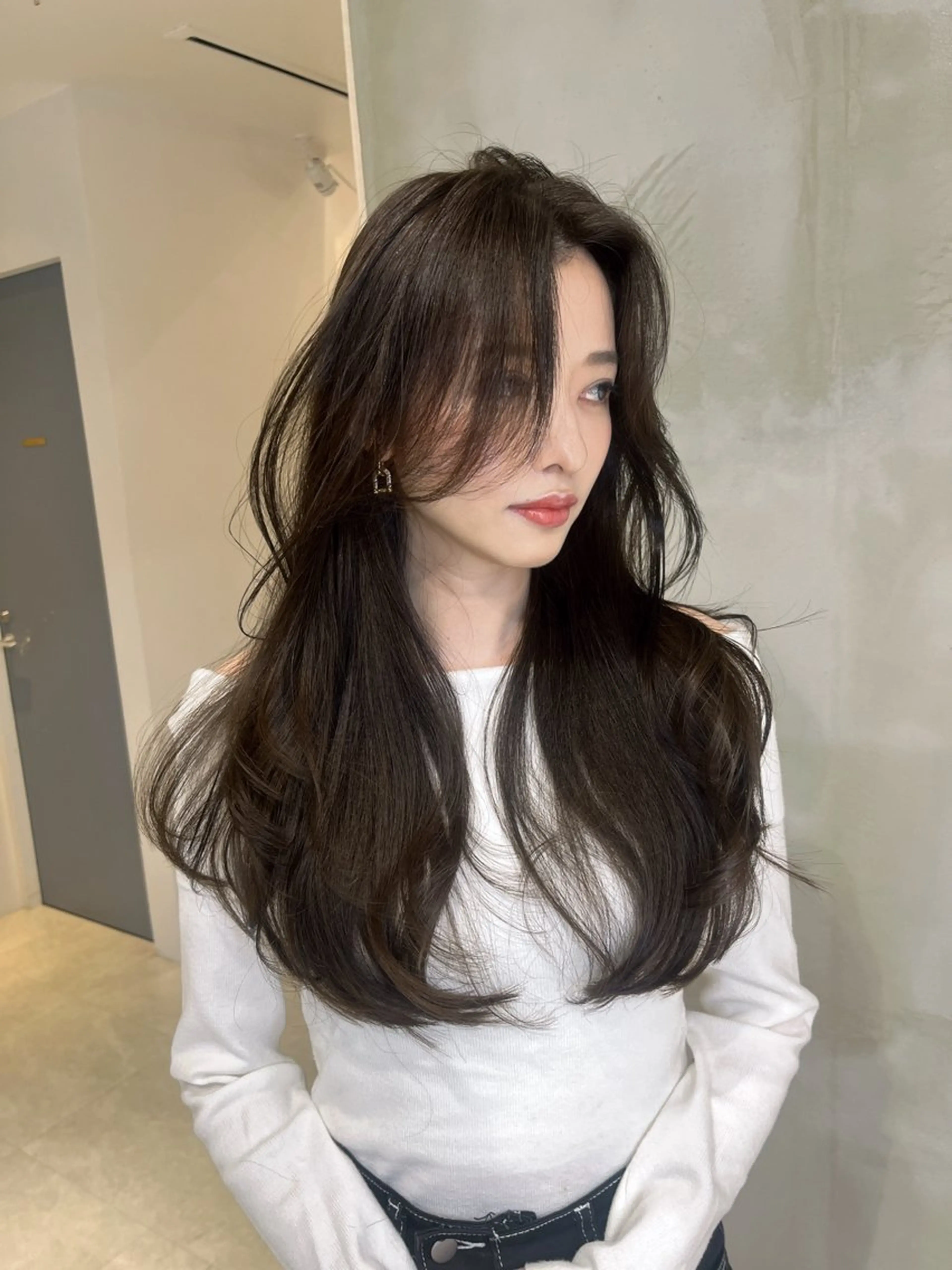 ロング カット トリートメント 海野翔吾🇨🇳 ワンホンレイヤーのヘアスタイル