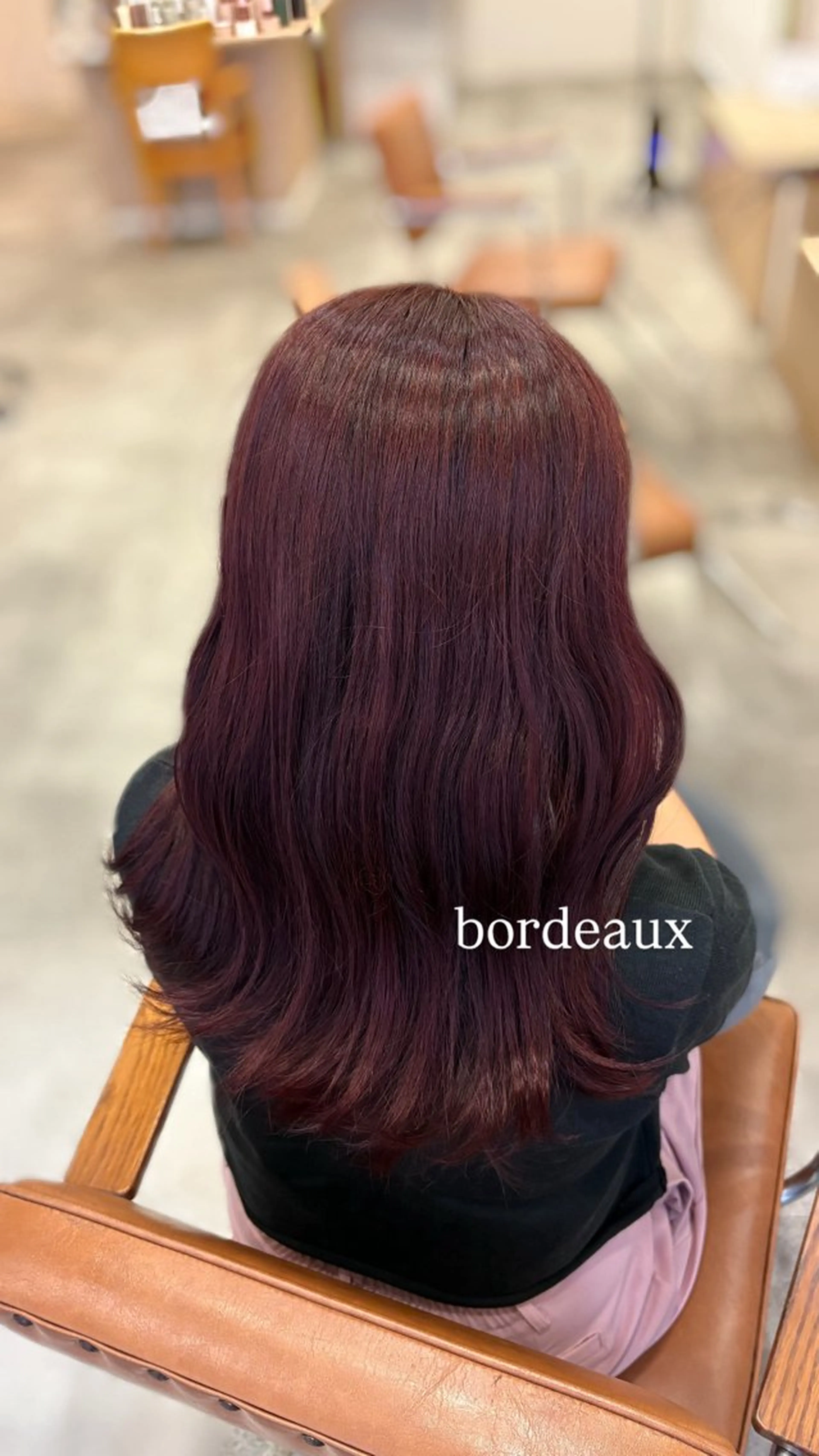 セミロング カラー ボルドーカラー レッドカラー 透明感カラー🩵 /MIHOのヘアスタイル