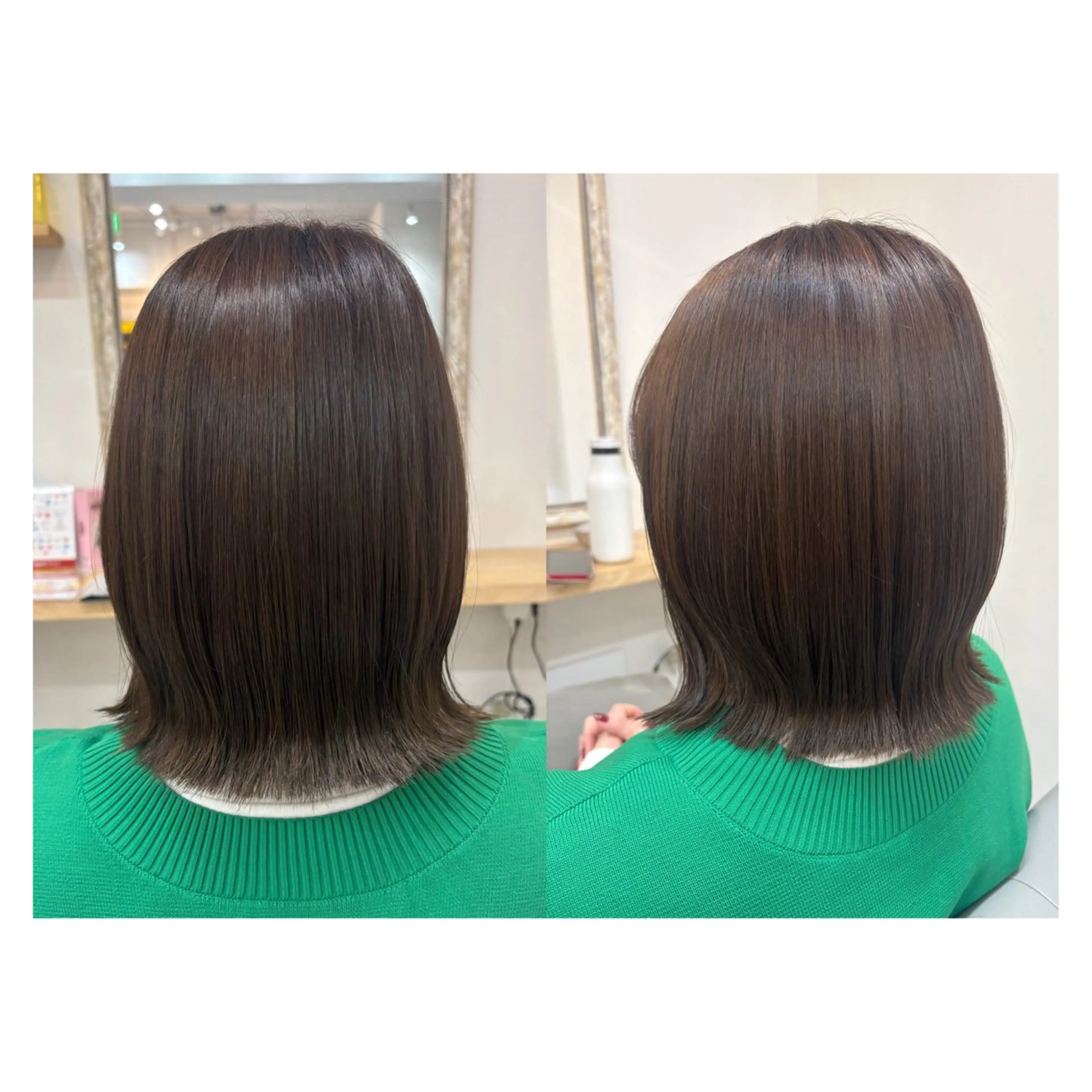 ミディアム レイヤーカット・ 縮毛矯正 星野のヘアスタイル