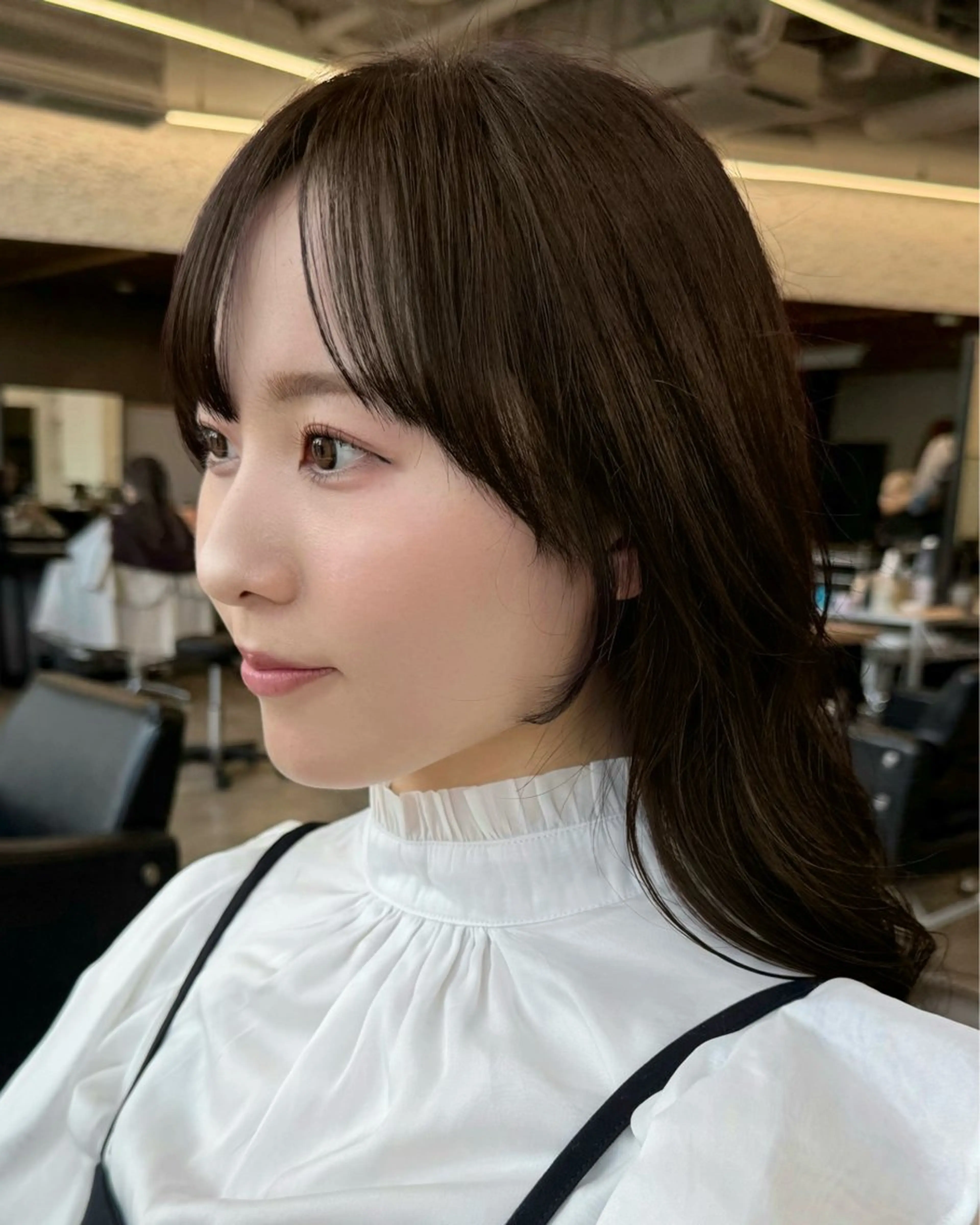 ミディアム カラー 透明感カラー グレージュ 顔周りカット 似合わせカット カット ヘアカラー トリートメント レイヤー/透明感/ 顔周り/kana🩰のヘアスタイル