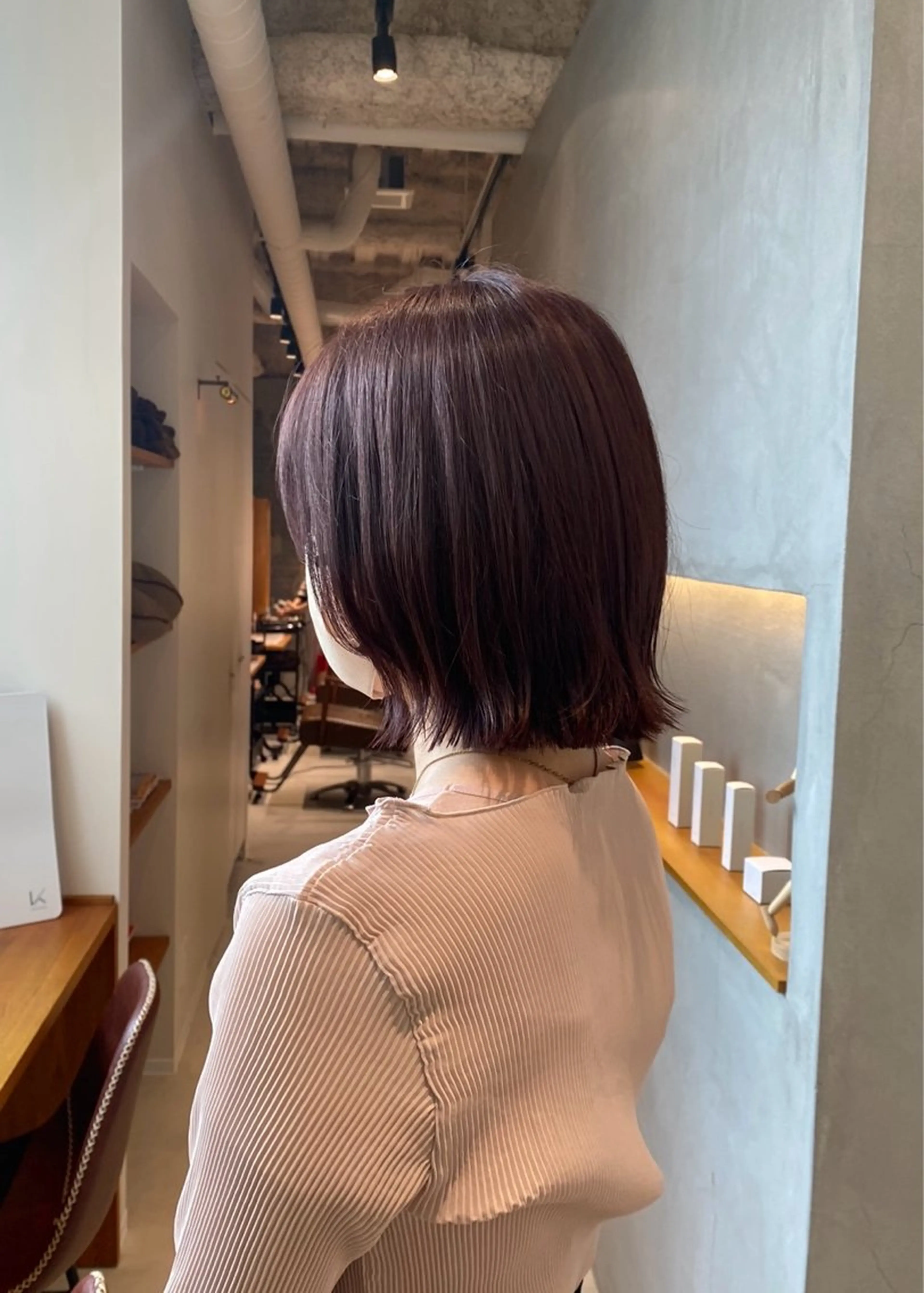 ショート カラー ラベンダーカラー ボブ くびれヘア レイヤーカット lithograph所属・近藤 恵のヘアスタイル