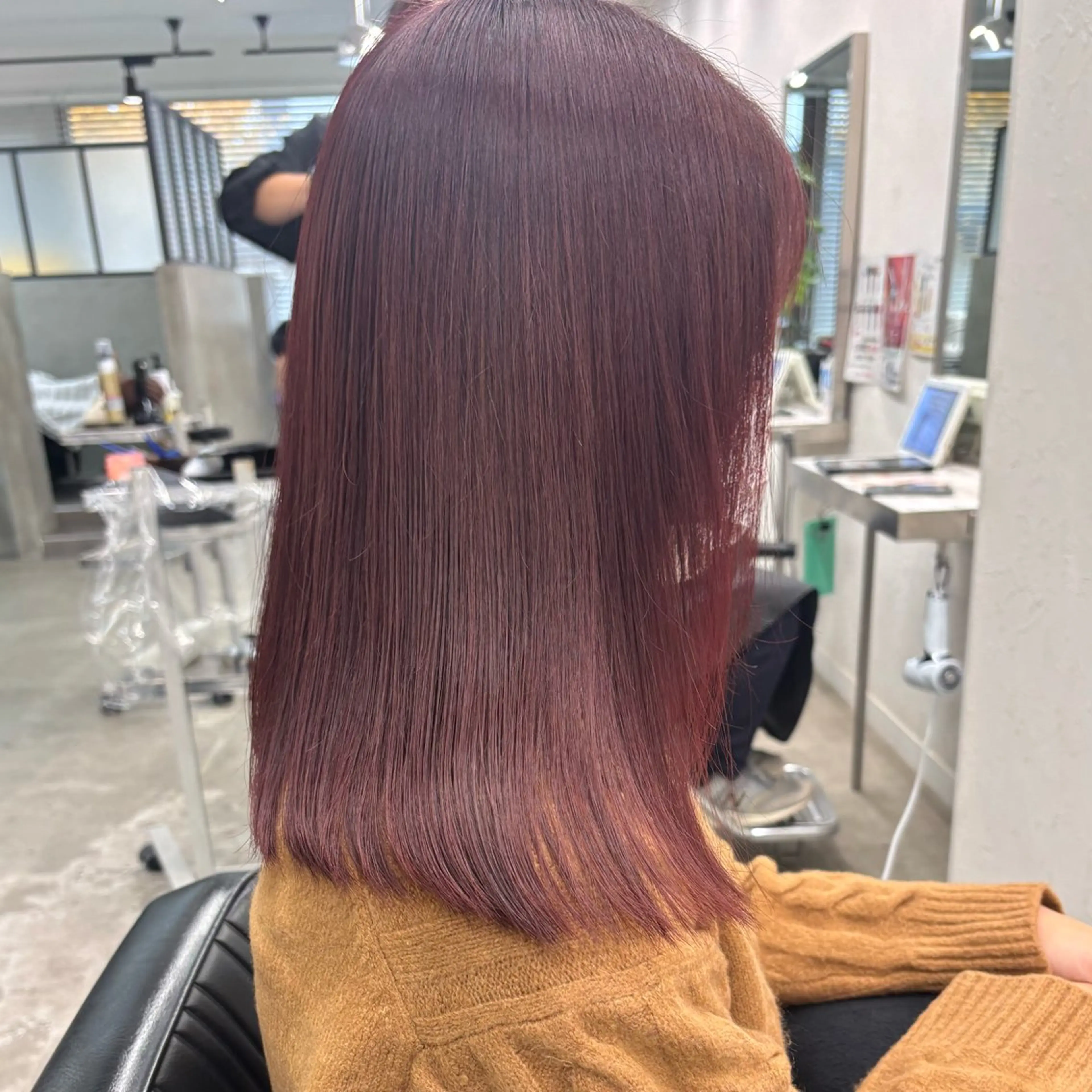 セミロング カラー カット ヘアカラー トリートメント 髪質改善ストレート /暖色カラー🎀🪞のヘアスタイル