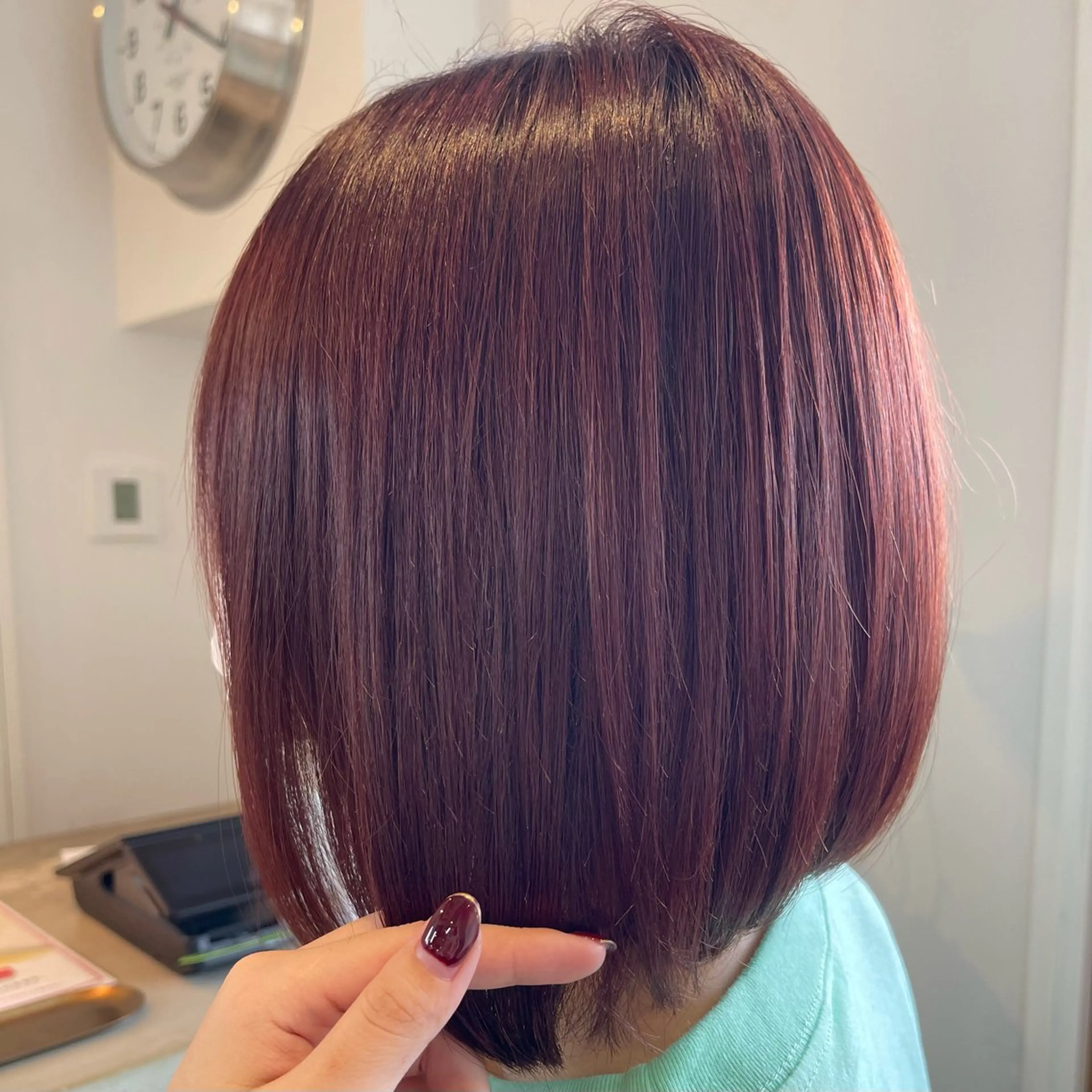 ミディアム カラー ボルドーカラー ピンクカラー ヘアカラー 寺田 さゆみのヘアスタイル