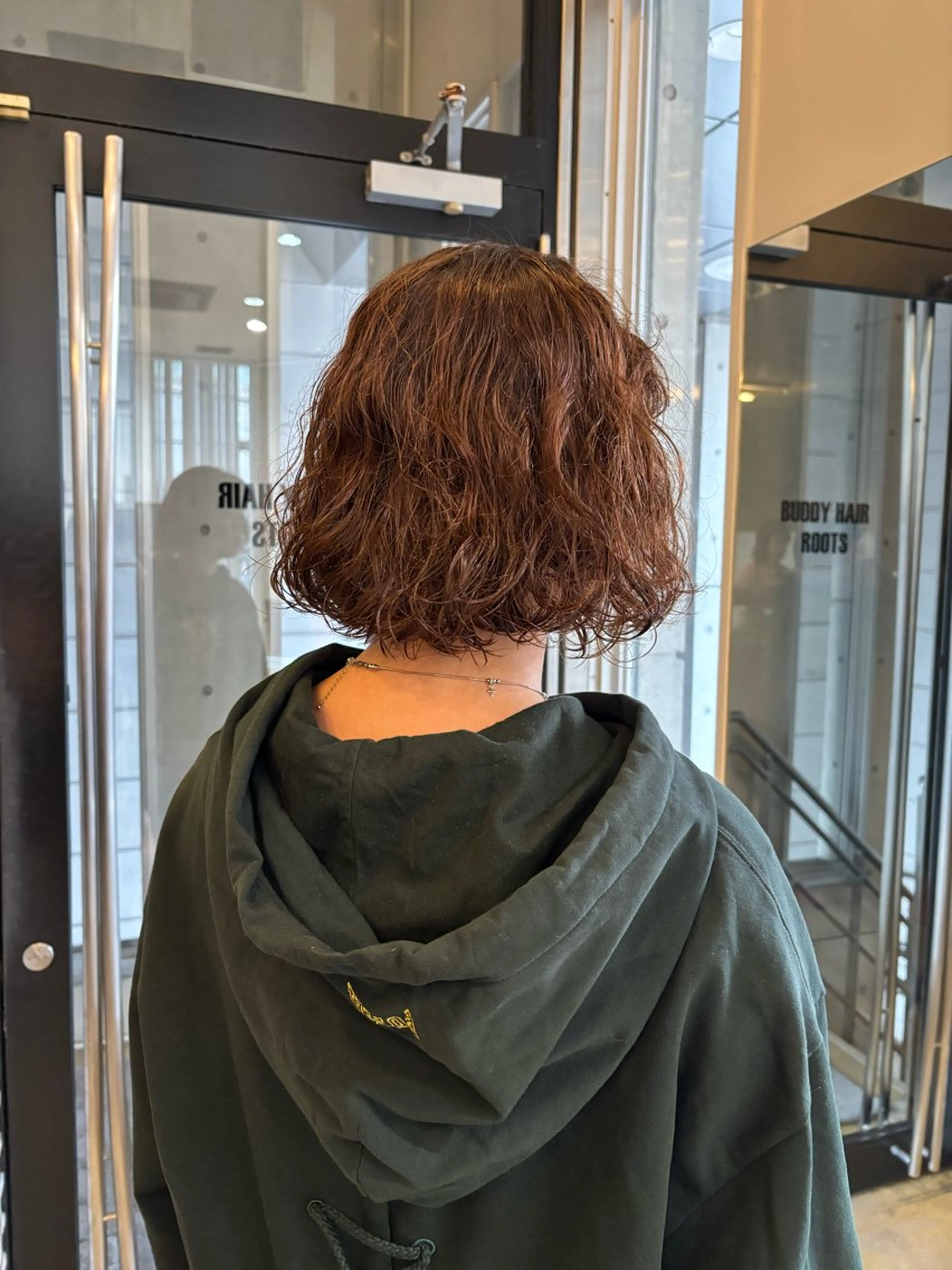 ミディアム カラー パーマ カット ヘアカラー トリートメント IKU ミニボブ名古屋のヘアスタイル