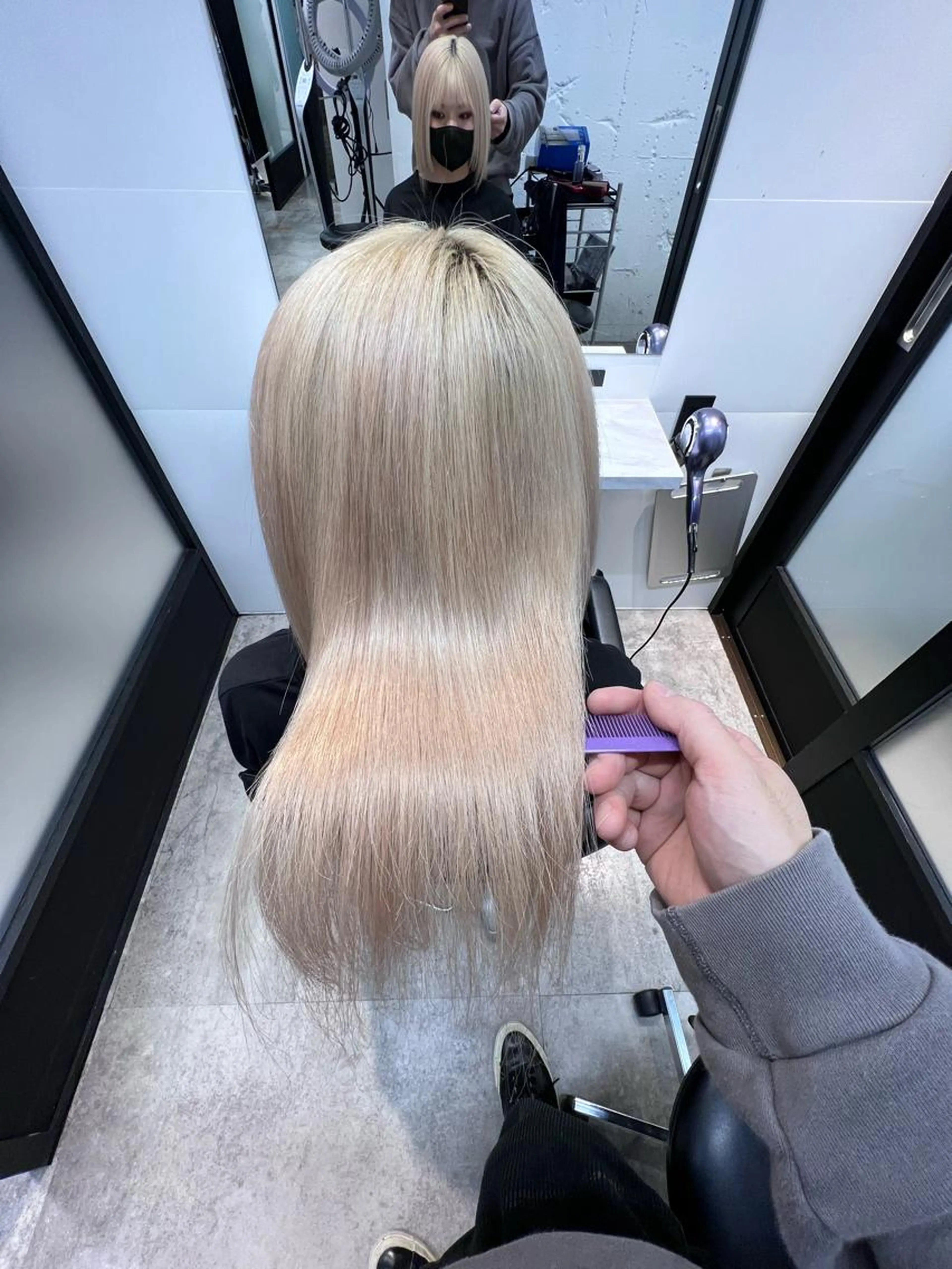 ブリーチ毛対応可能🙆‍♀️癖も伸ばして、ダメージも補修✨️縮毛矯正矯正＋髪質改善トリートメントの写真