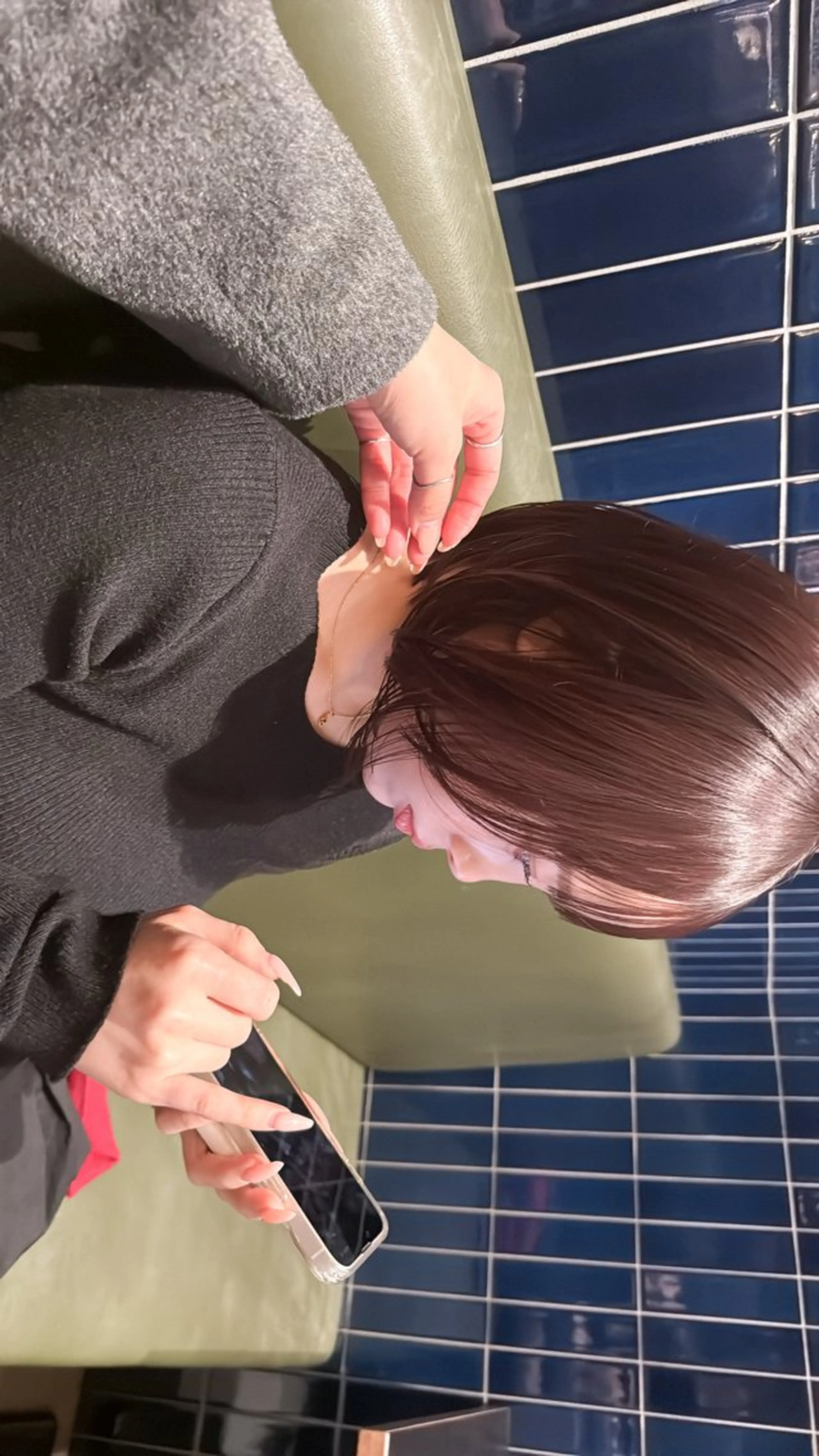 ショート カラー カット ヘアカラー トリートメント 似合わせぷつっとボブ 縮毛矯正 久保田彩菜のヘアスタイル