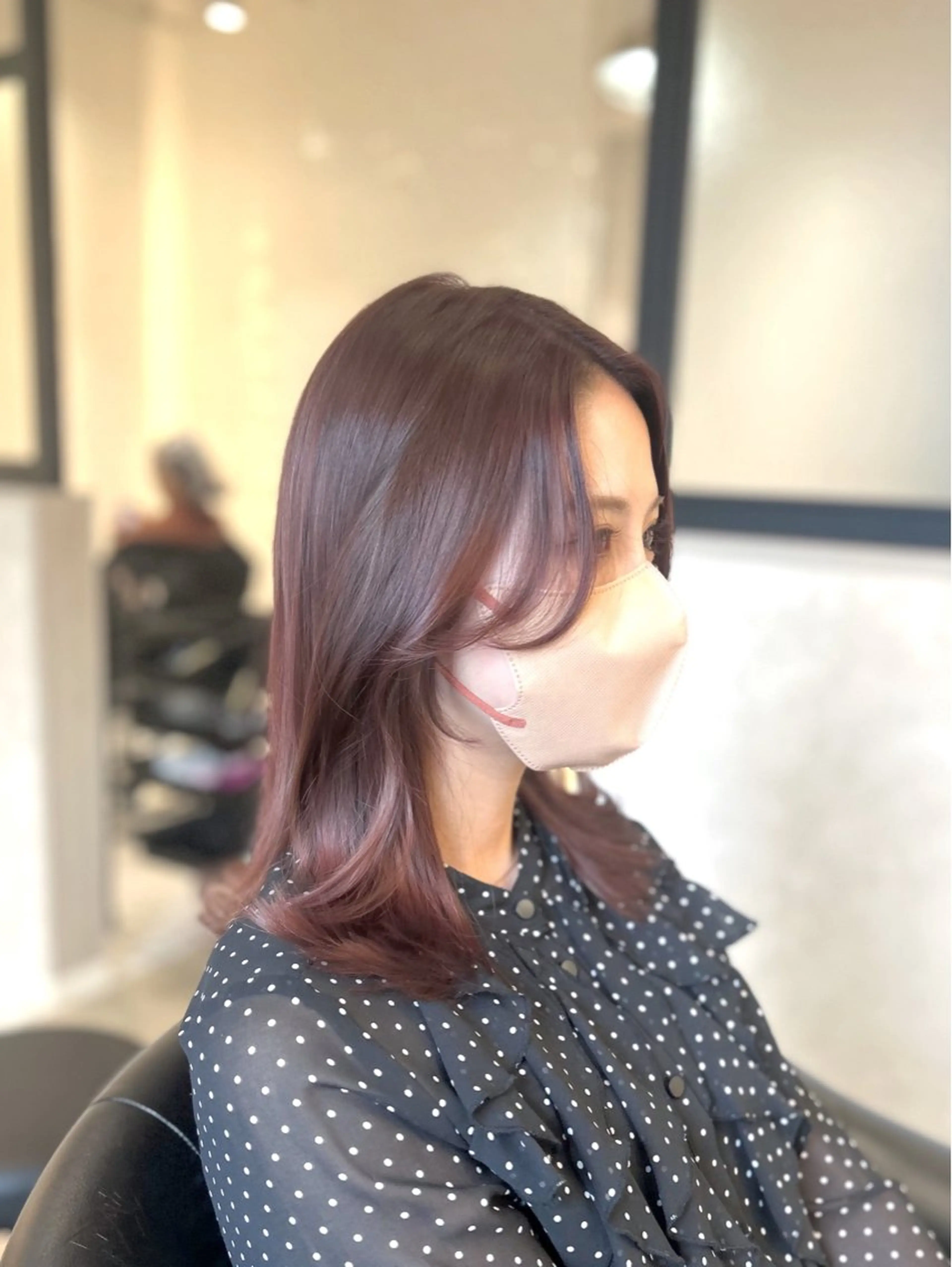 ミディアム カラー カット ヘアカラー トリートメント &chaLme   心斎橋所属・emi/髪質改善/ 韓国風/艶カラーのヘアスタイル