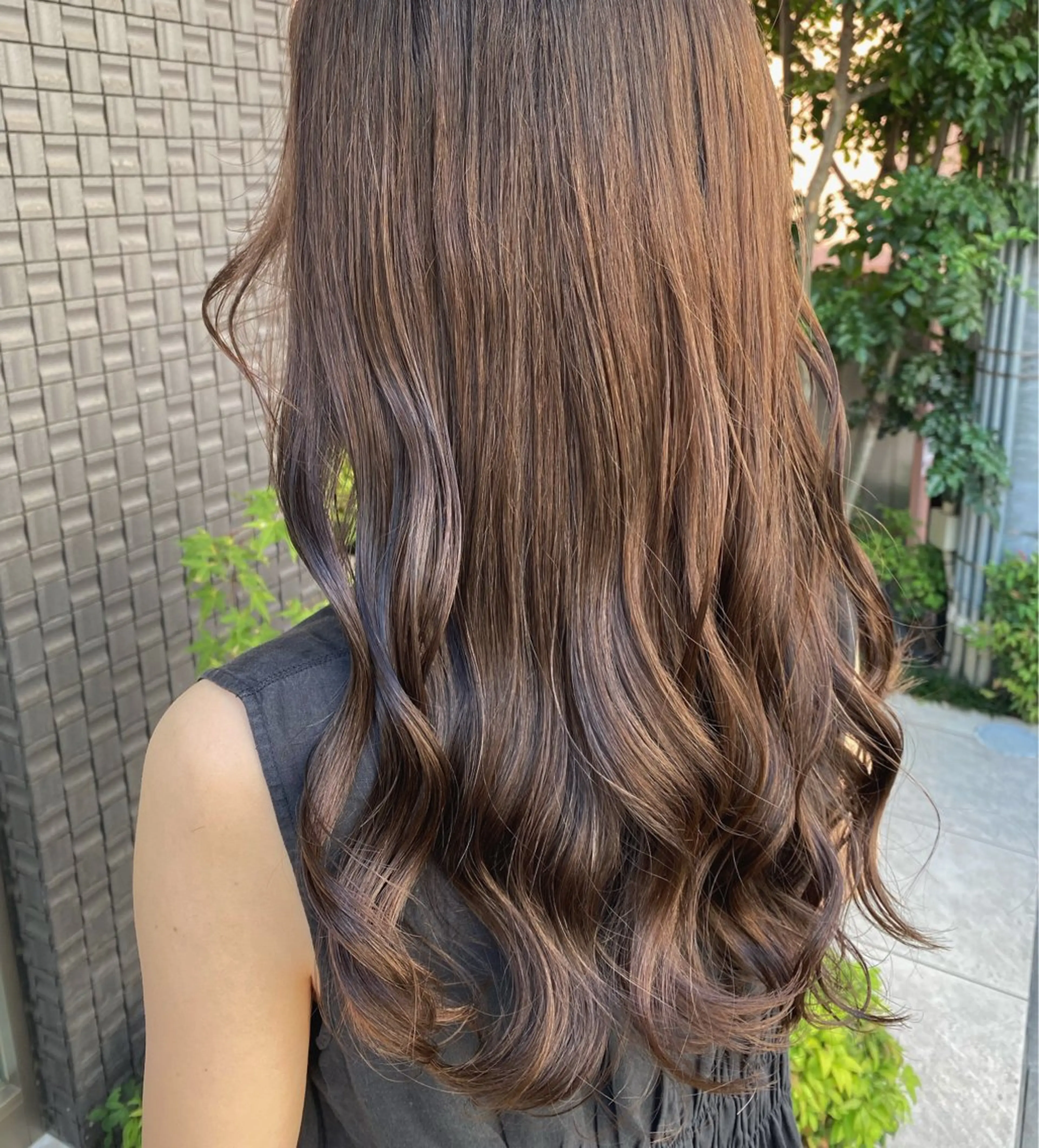 ロング カラー ブリーチ グレージュ ブリーチなしカラー グレージュ/透明感/ 韓国ヘア/RISAのヘアスタイル