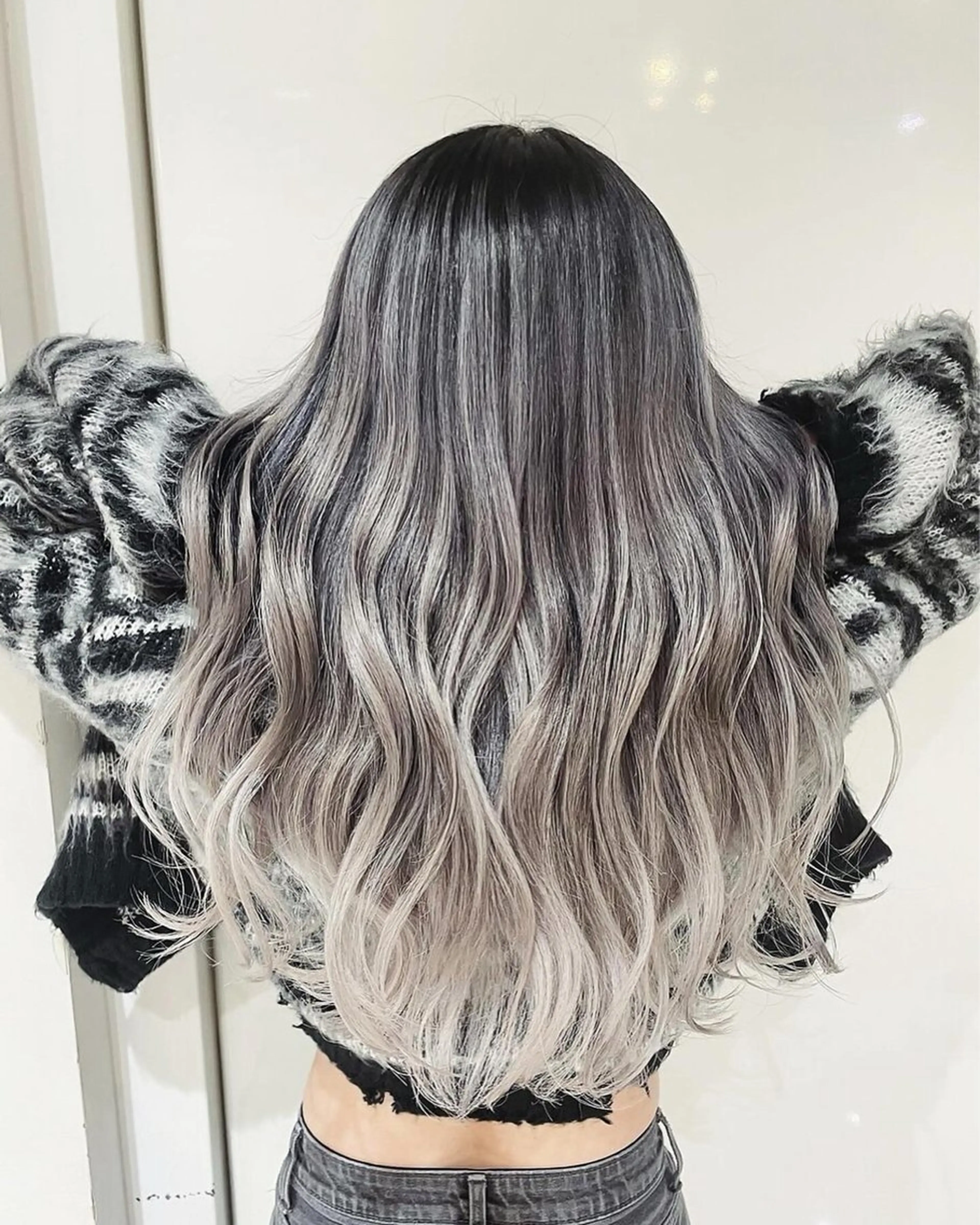 ロング カラー バレイヤージュ ブリーチ ケアブリーチ ダブルカラー ハイライトカラー Rikuto/原宿 /グラデーションのヘアスタイル