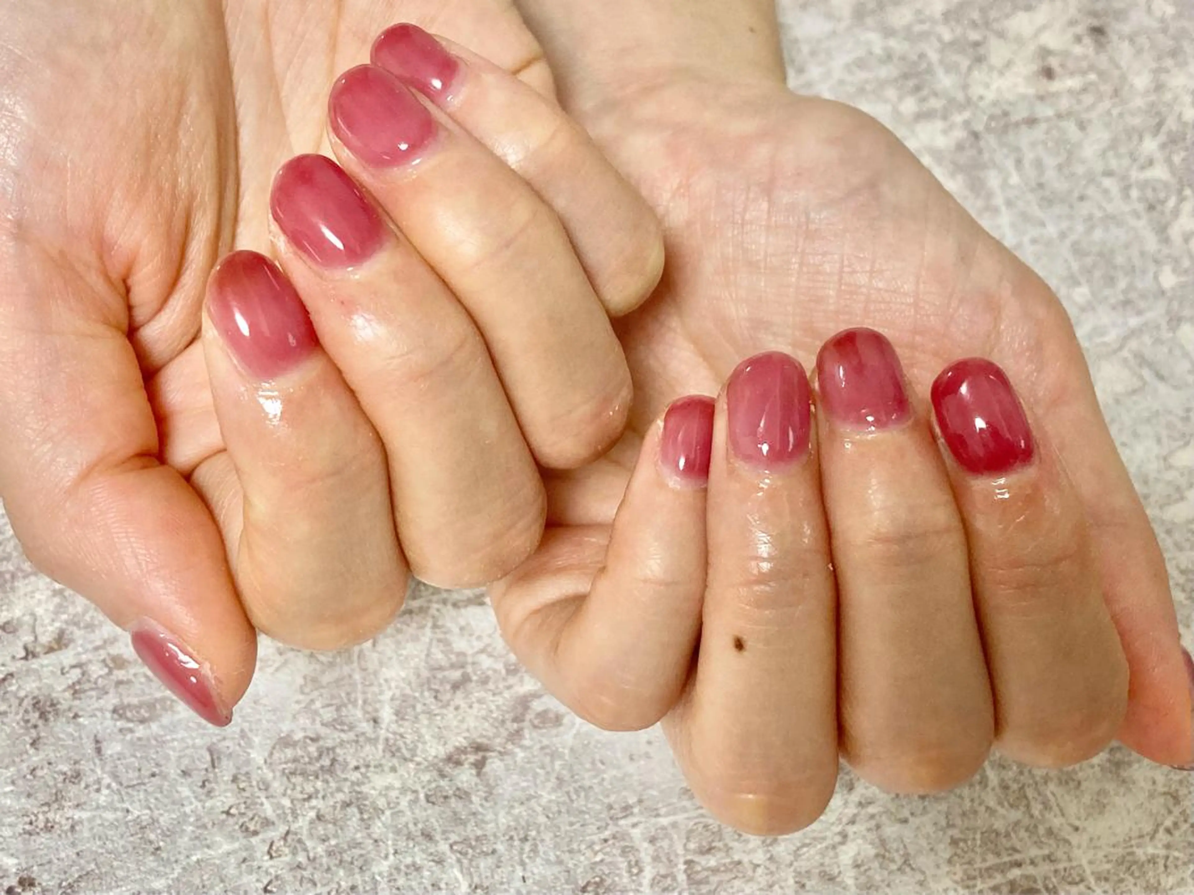 ネイル ワンカラーネイル ピンク ハンドネイル Mogu nail 二子玉川のネイルデザイン