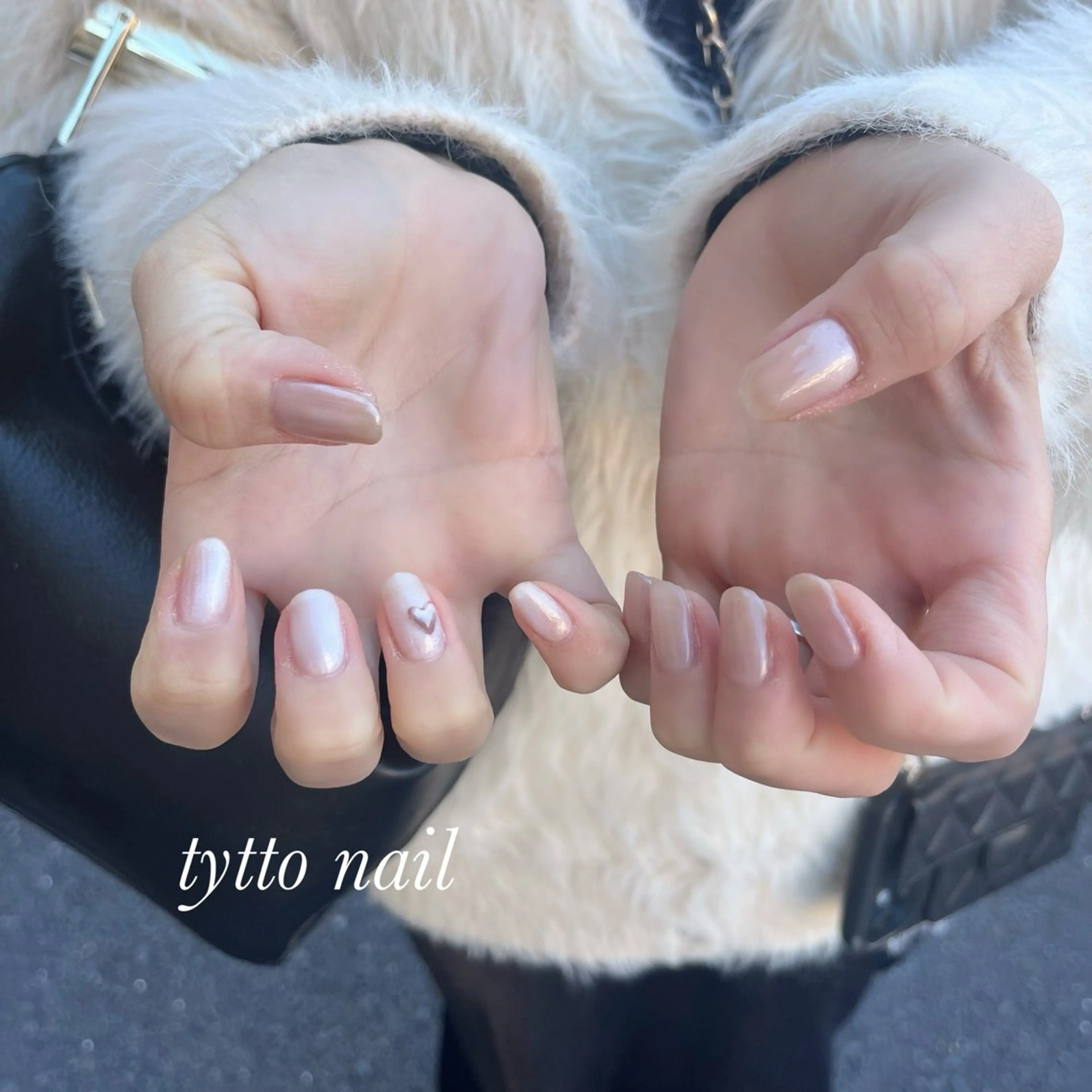 ネイル ガーリー ハート ラメ(グリッター) マグネットネイル オフィスネイル tytto nail ❤︎‪‪eri‪‪のネイルデザイン