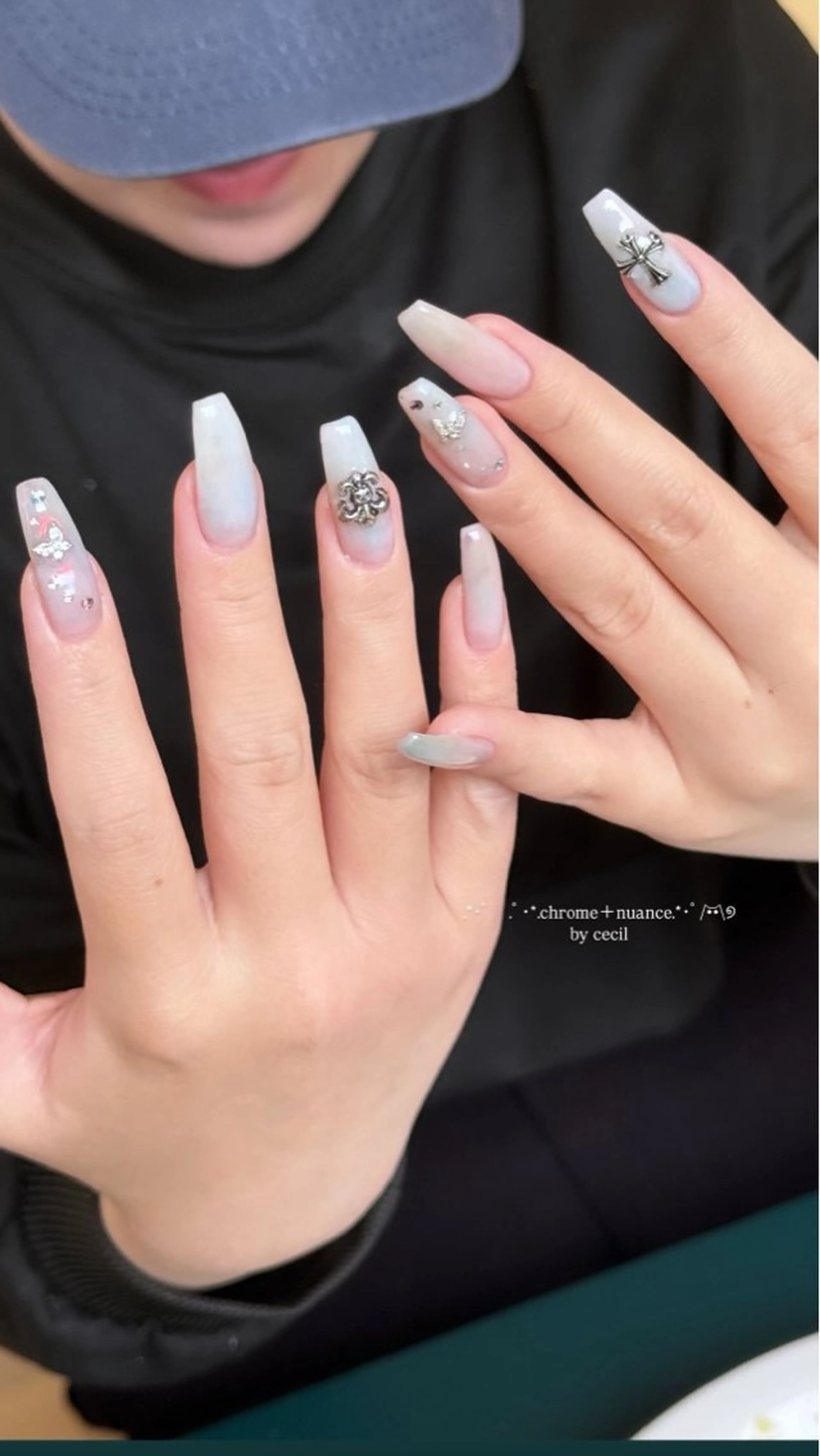 ネイル フレンチネイル 韓国ネイル マグネットネイル メンズネイル ニュアンスネイル ハンドネイル GRANDE大須 Cecil💜のネイルデザイン