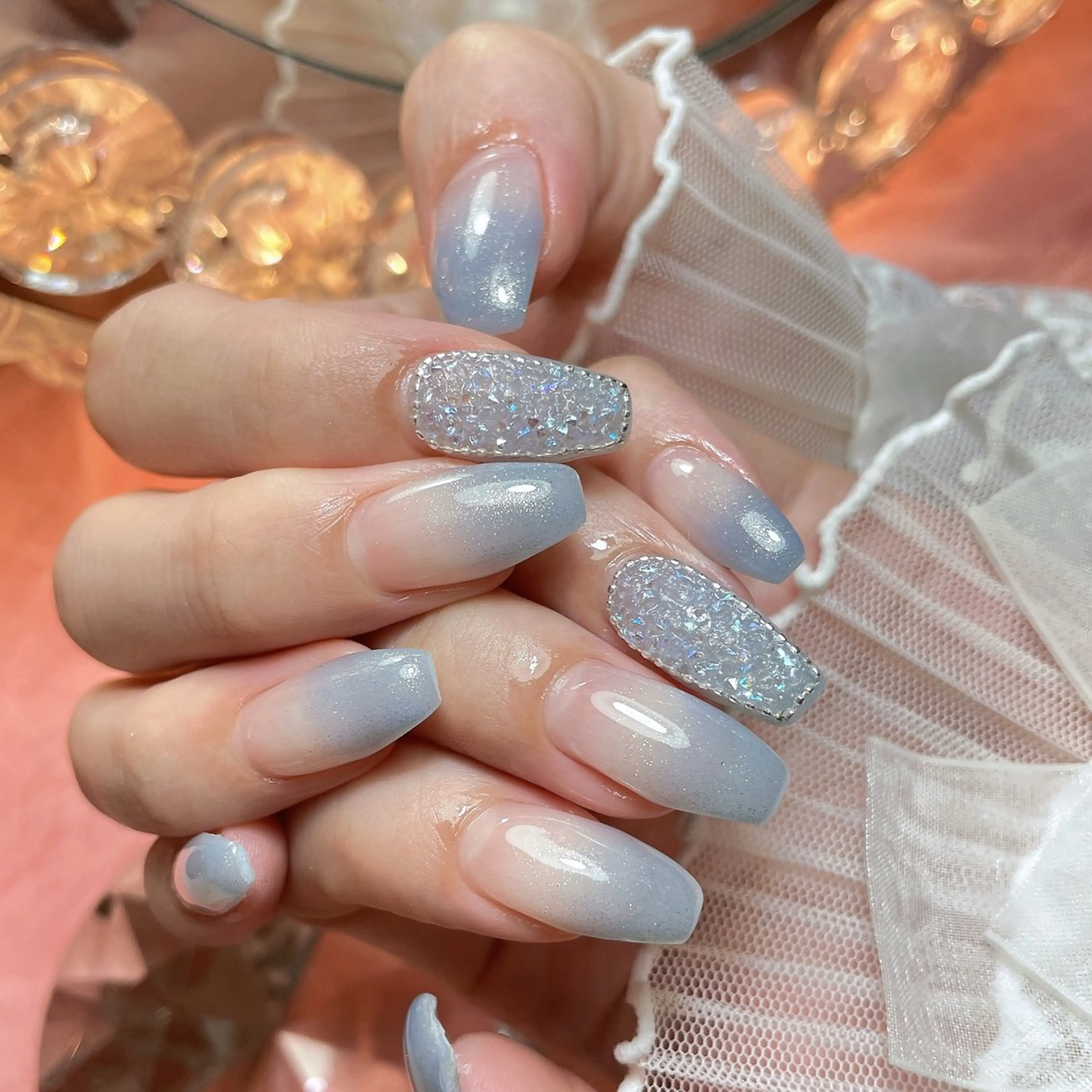 ネイル 23時まで❤︎韓国、 ワンホンネイルのネイルデザイン