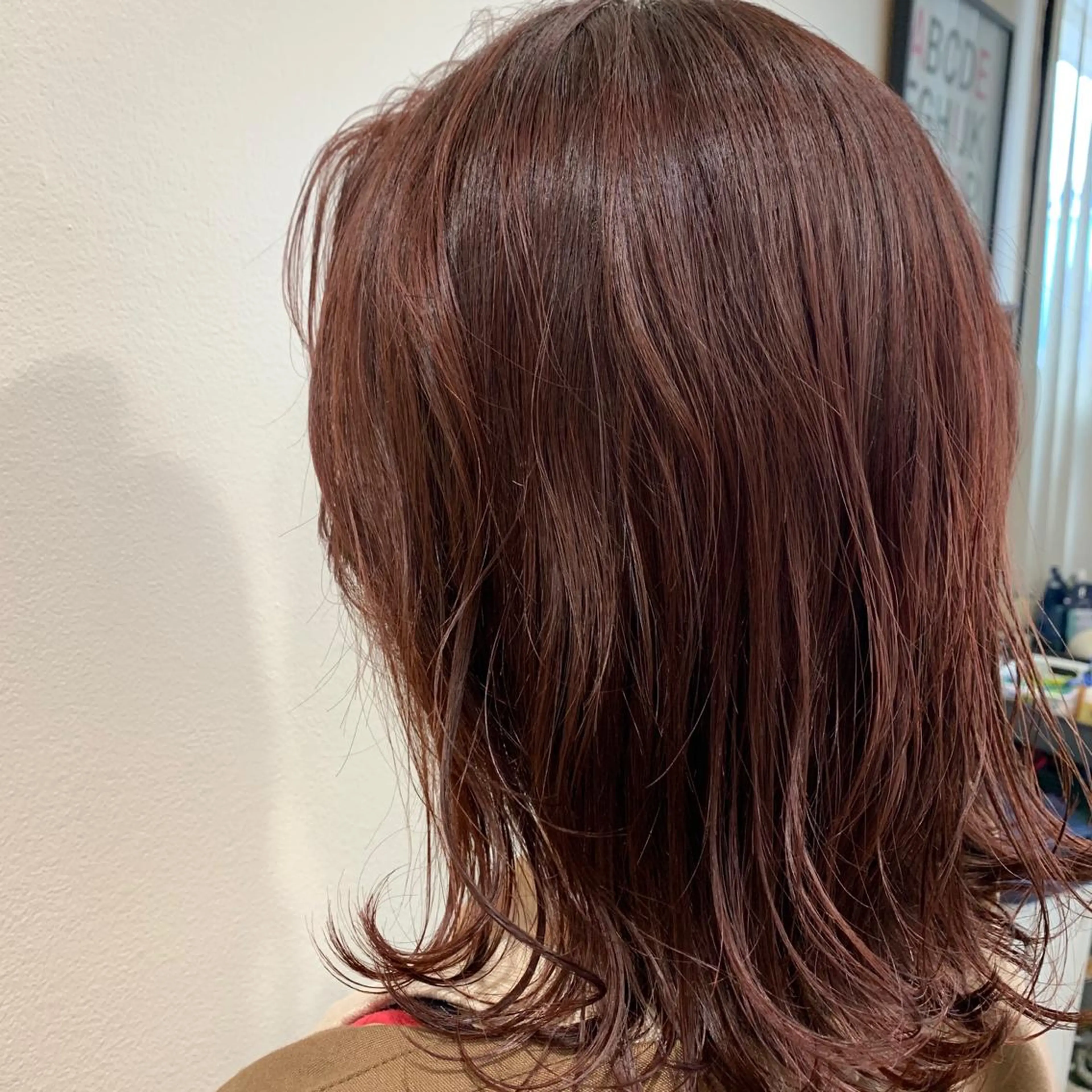 ミディアム カラー ヘアアレンジ ローズカラー カット ヘアカラー トリートメント 山崎 澪 レイヤーカット/大宮のヘアスタイル