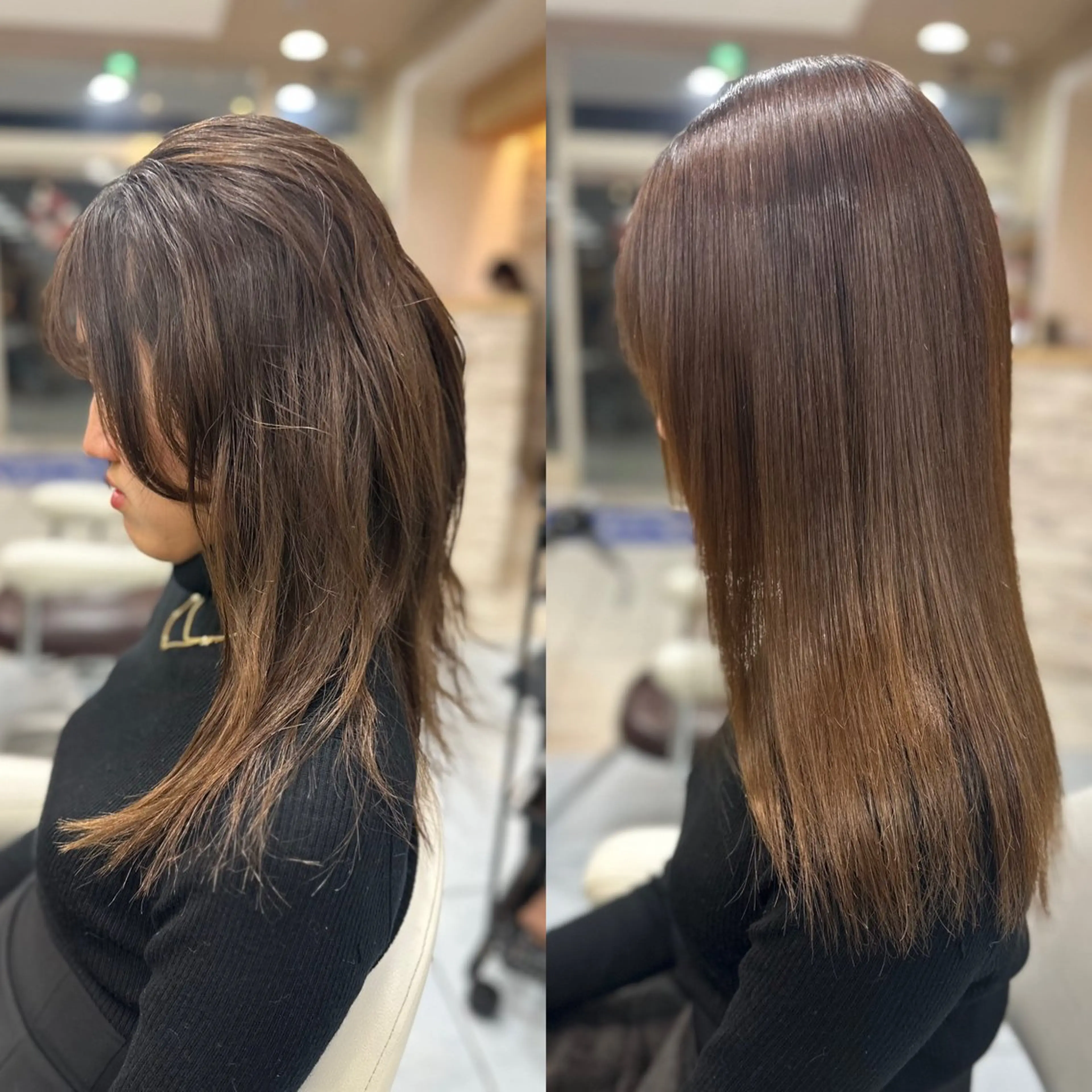 セミロング パーマ カット 縮毛矯正 髪質改善/縮毛矯正 /ブリーチ矯正/岡部のヘアスタイル